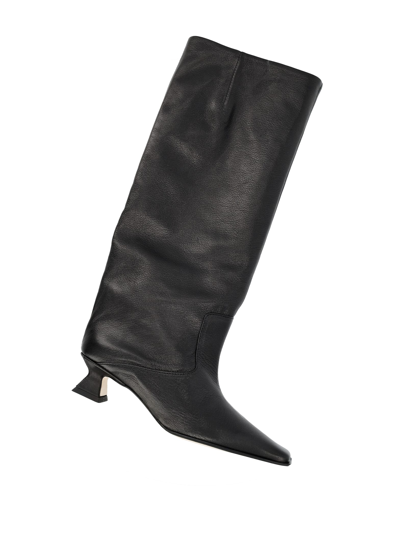 Miista Effie Black Leather Knee Boot In Black