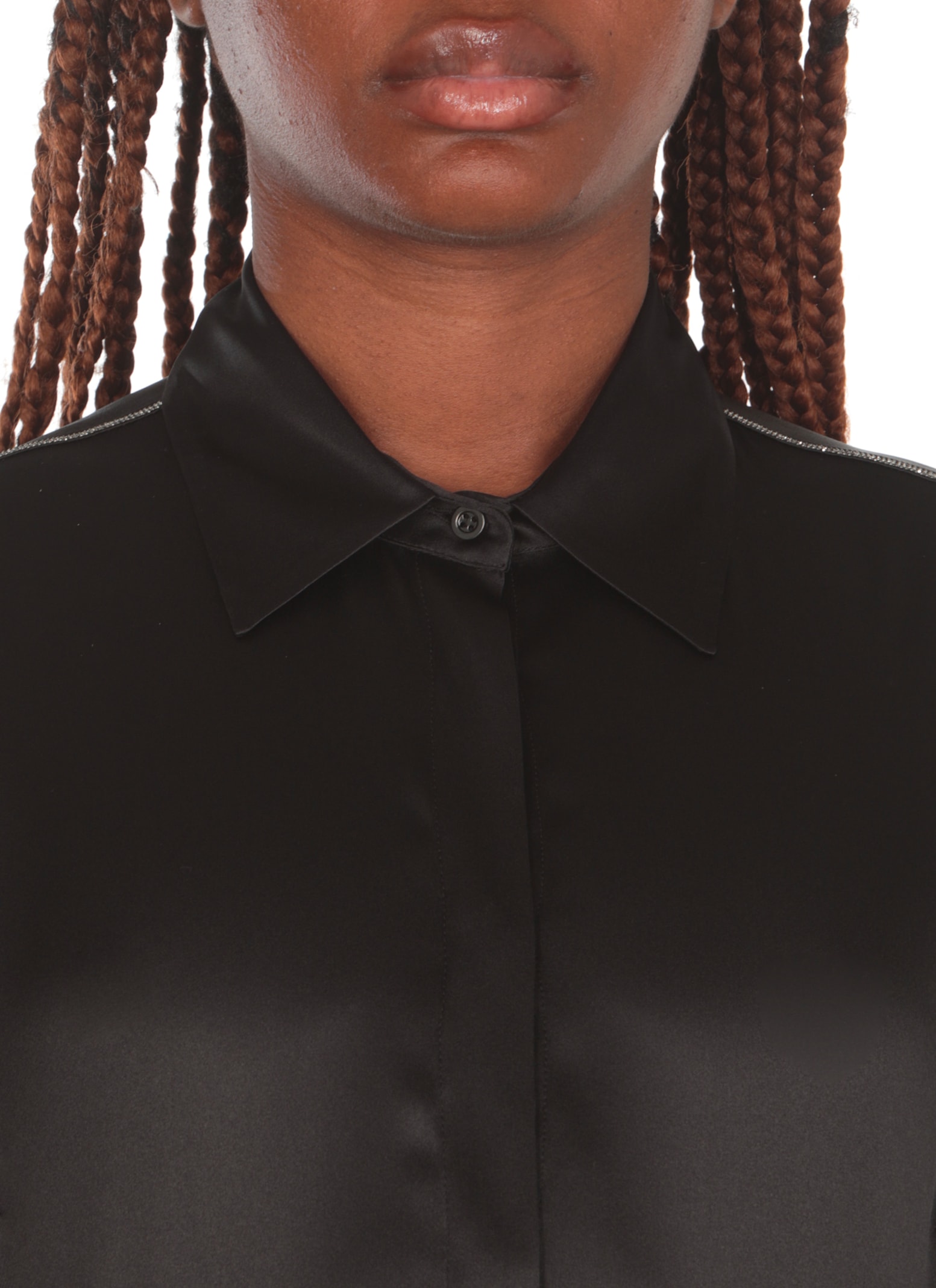 Shop Peserico Satin Shirt In Black