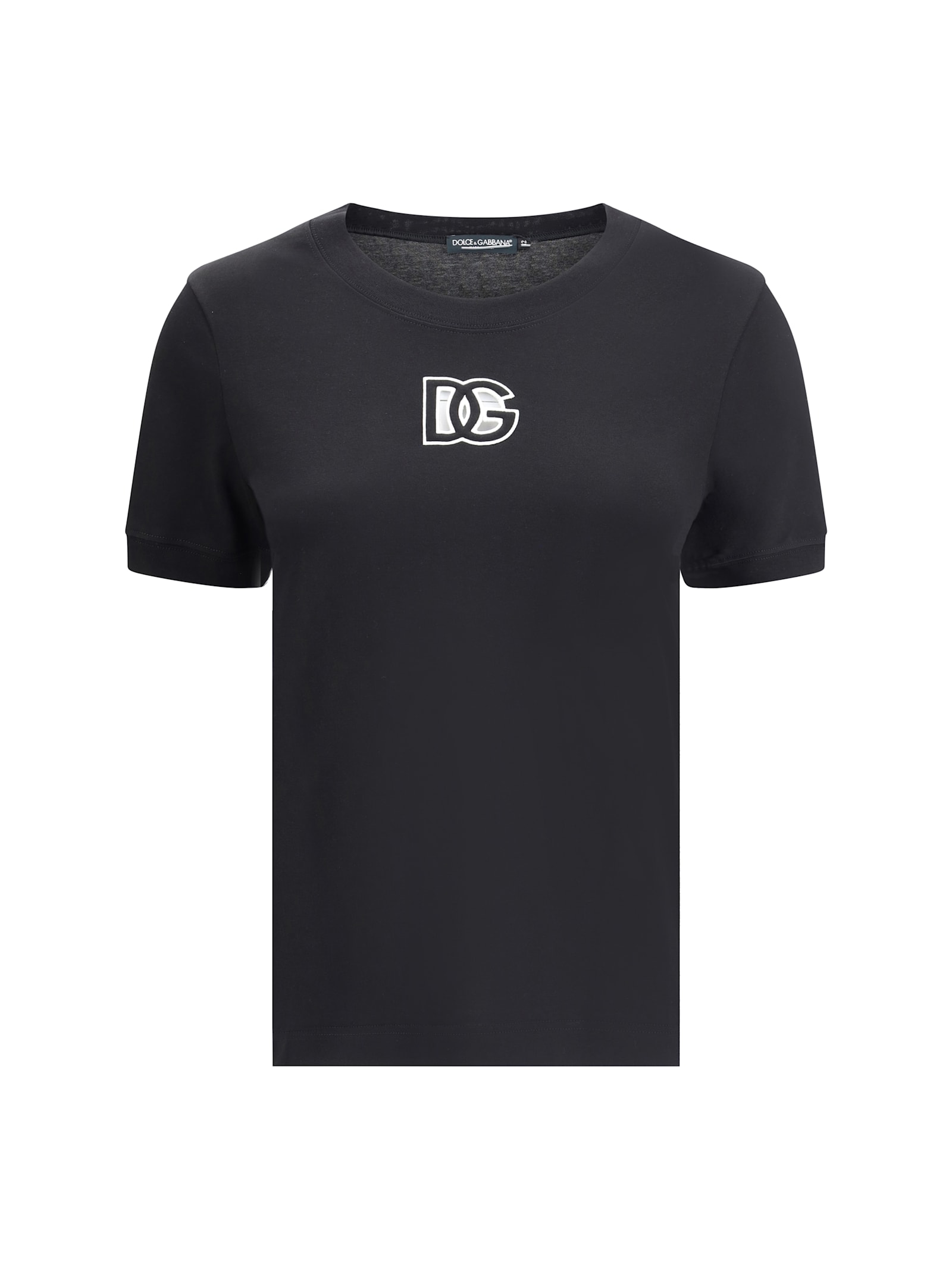 Dolce & Gabbana Jersey T-shirt With Dg Logo Embroidery In Black