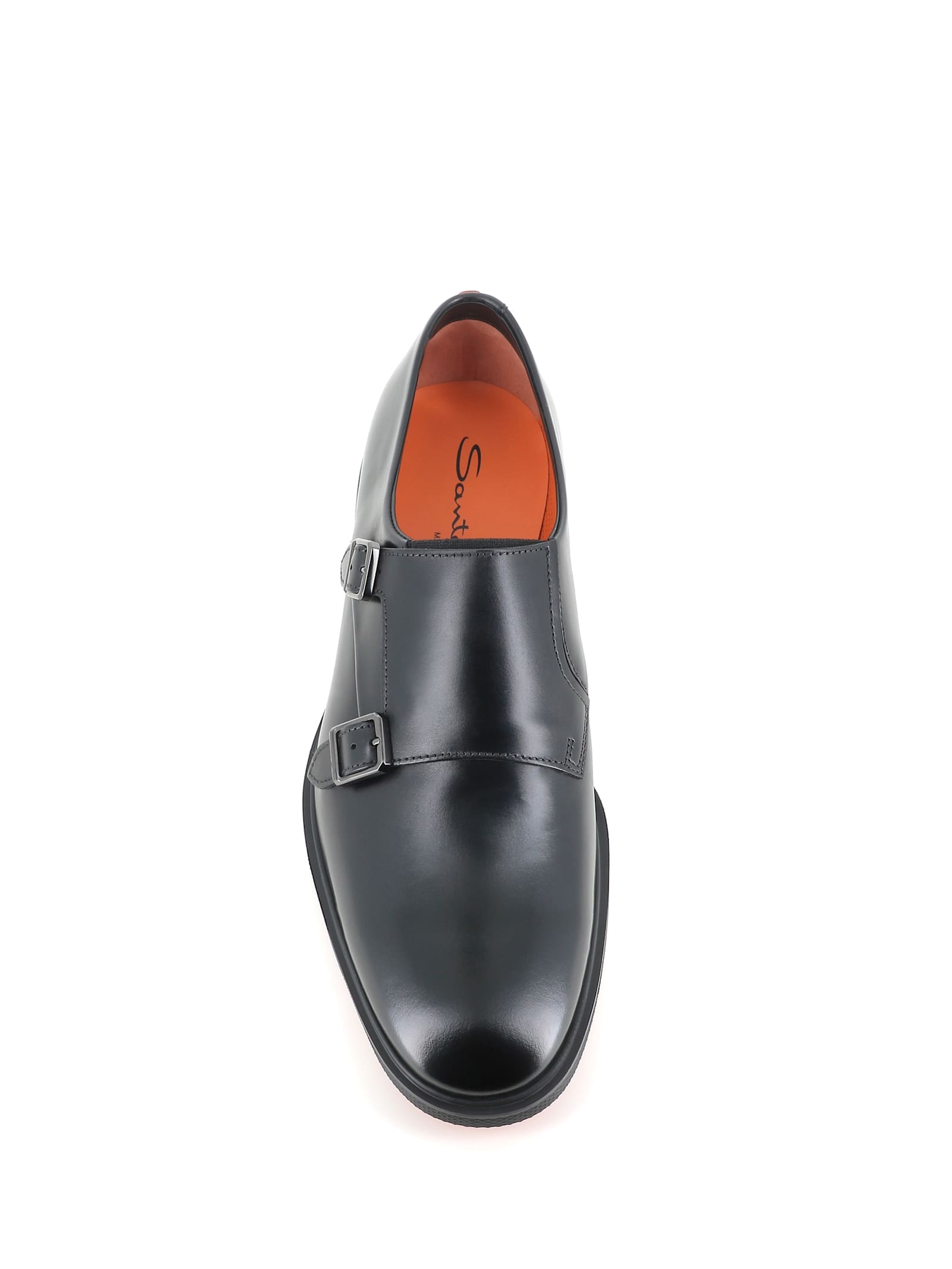 Shop Santoni Double Monk Easy In Black