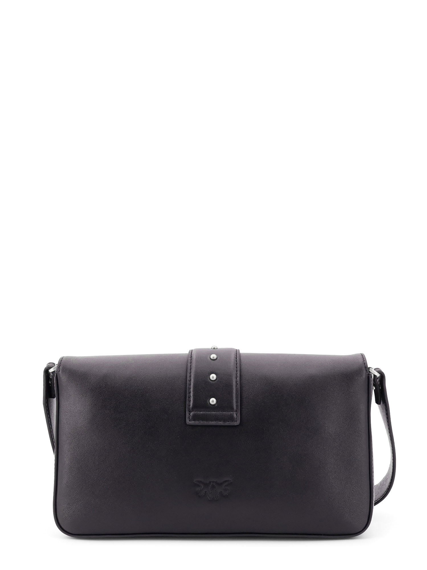 Pinko Love One Classic Leather Shoulder Bag In Black