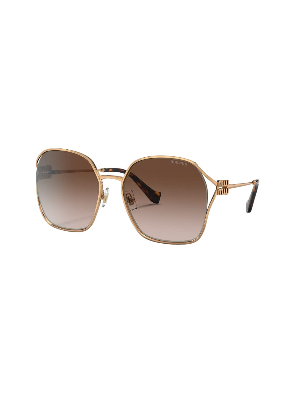 Shop Miu Miu 0mu 52ws - Gold Sunglasses