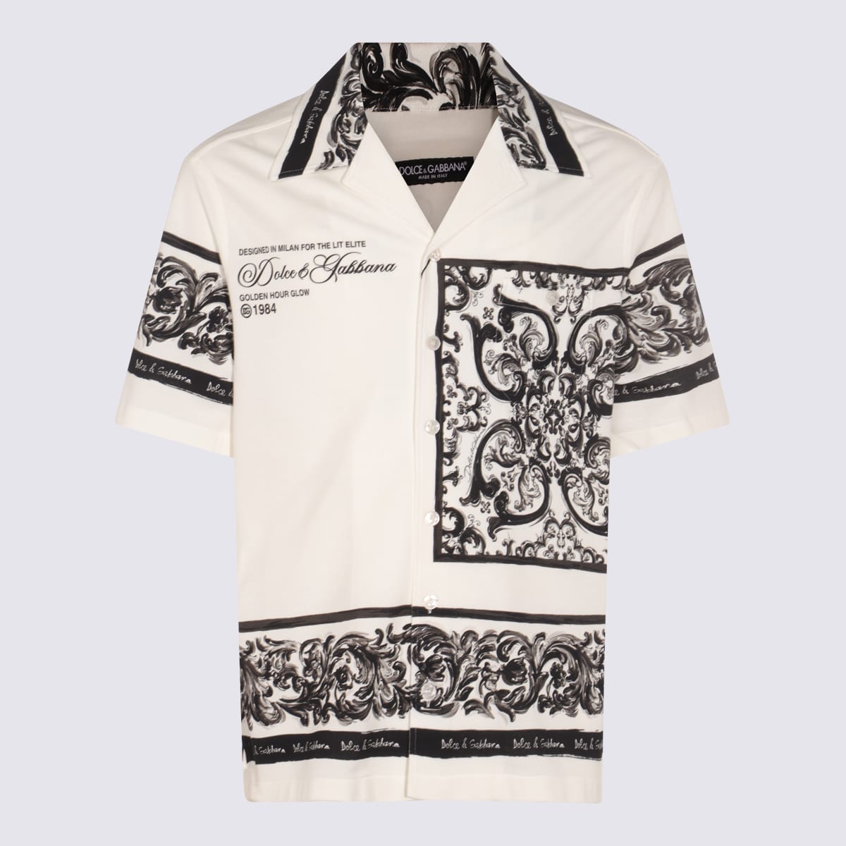 White And Black Cotton Shirt