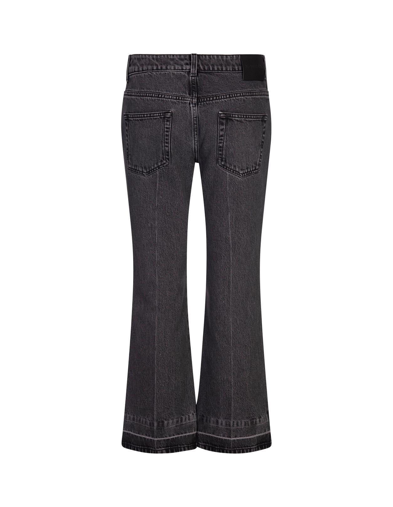 Shop Alexander Mcqueen Mini Flare Jeans In Denim Grey