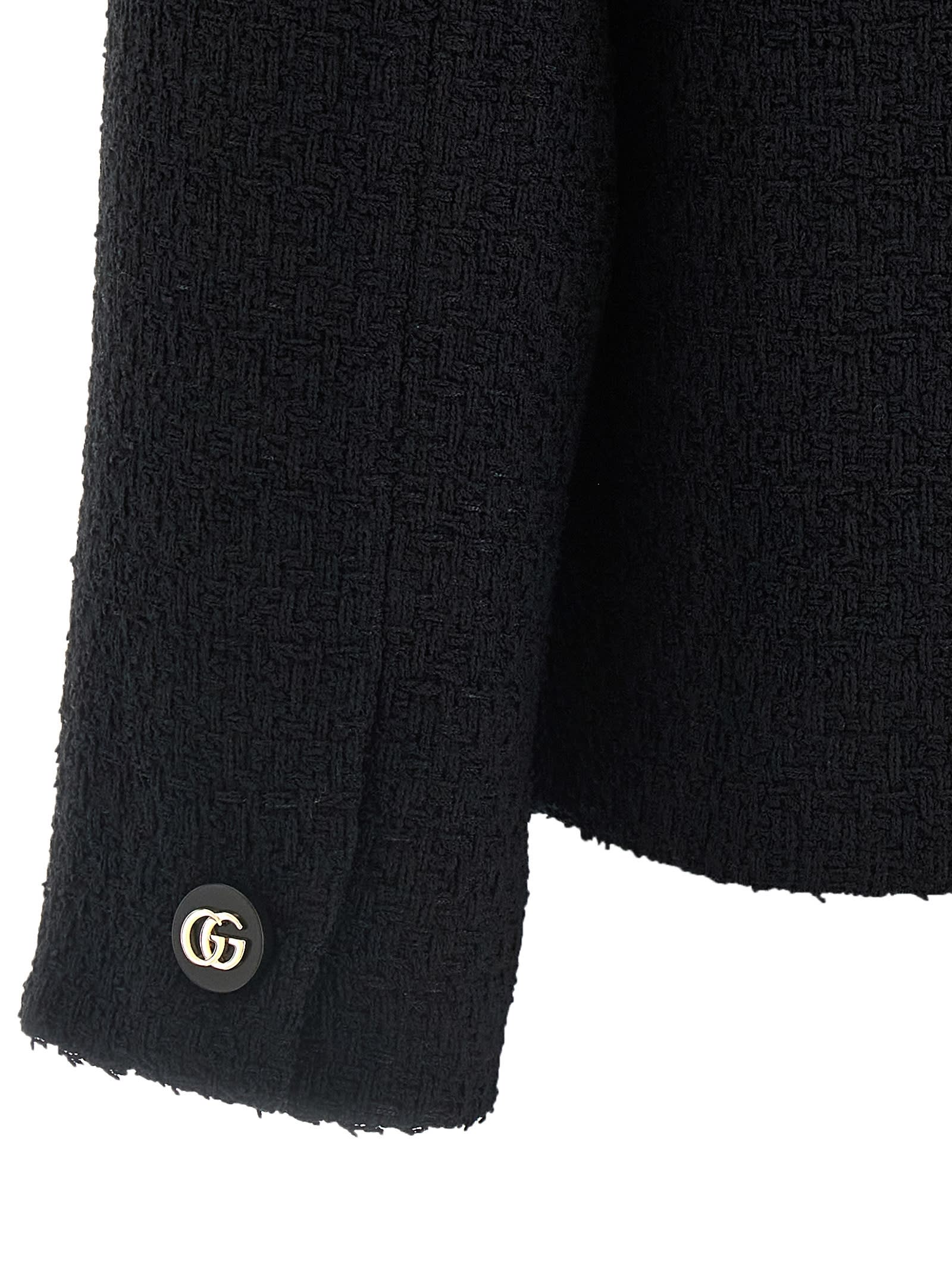 Gucci Bouclé Wool Blazer In Black