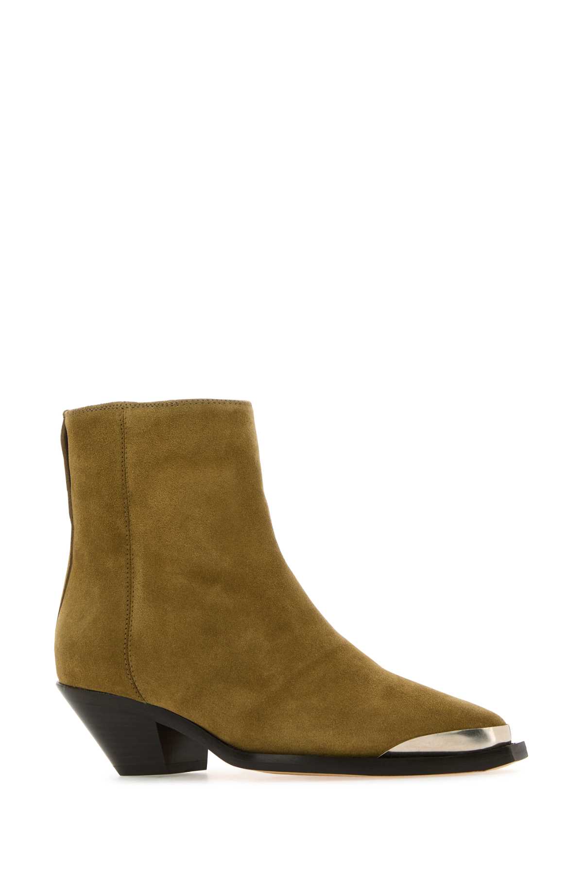 Shop Isabel Marant Beige Suede Adnae Ankle Boots In Taupe