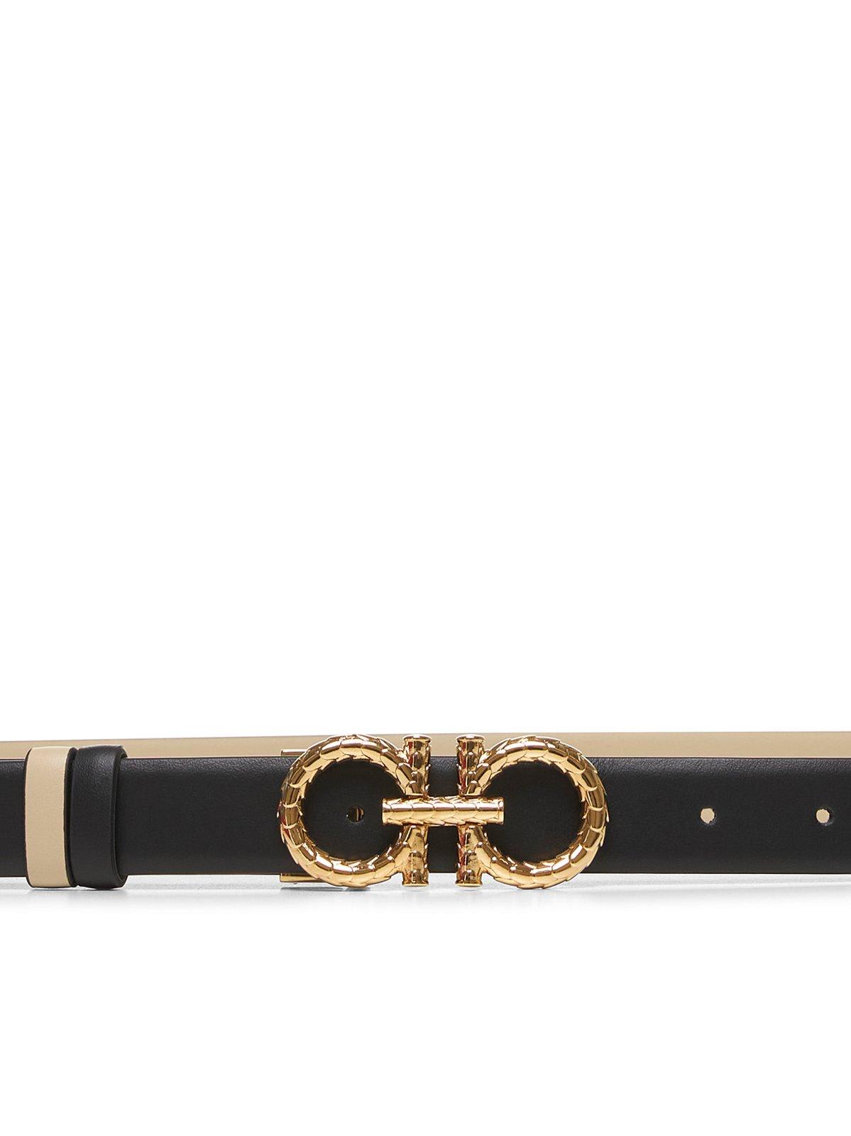 Ferragamo Black Reversible Gancini Belt