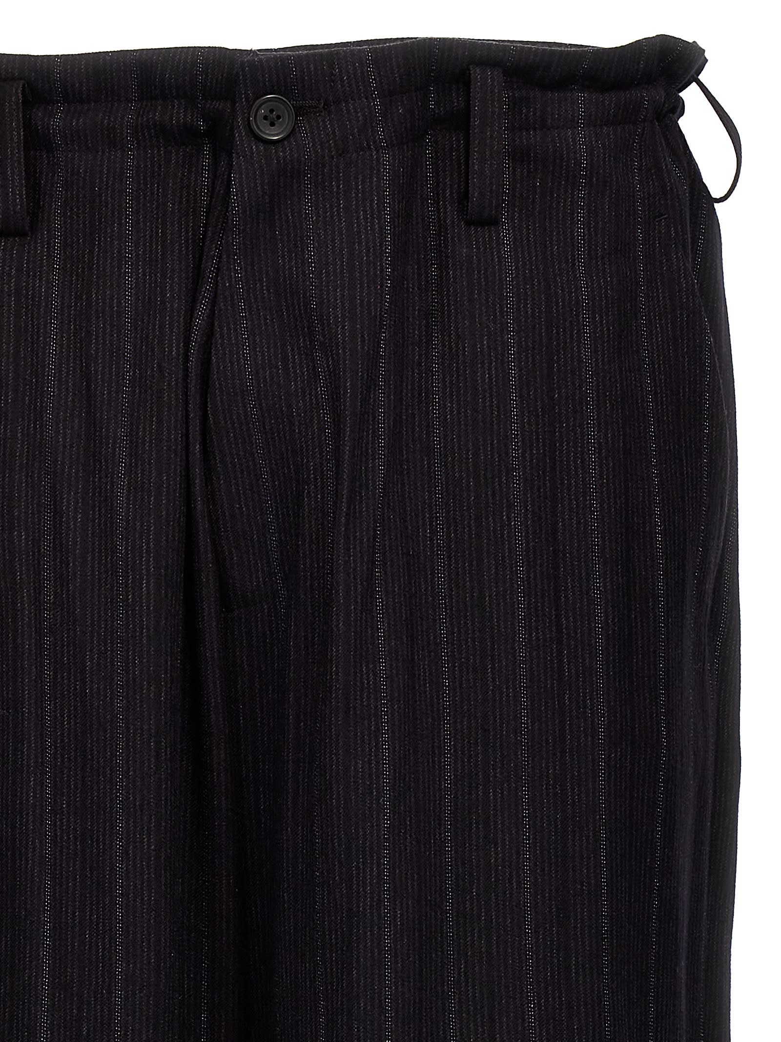 Shop Yohji Yamamoto A-r Coin Pockets Pants In Black