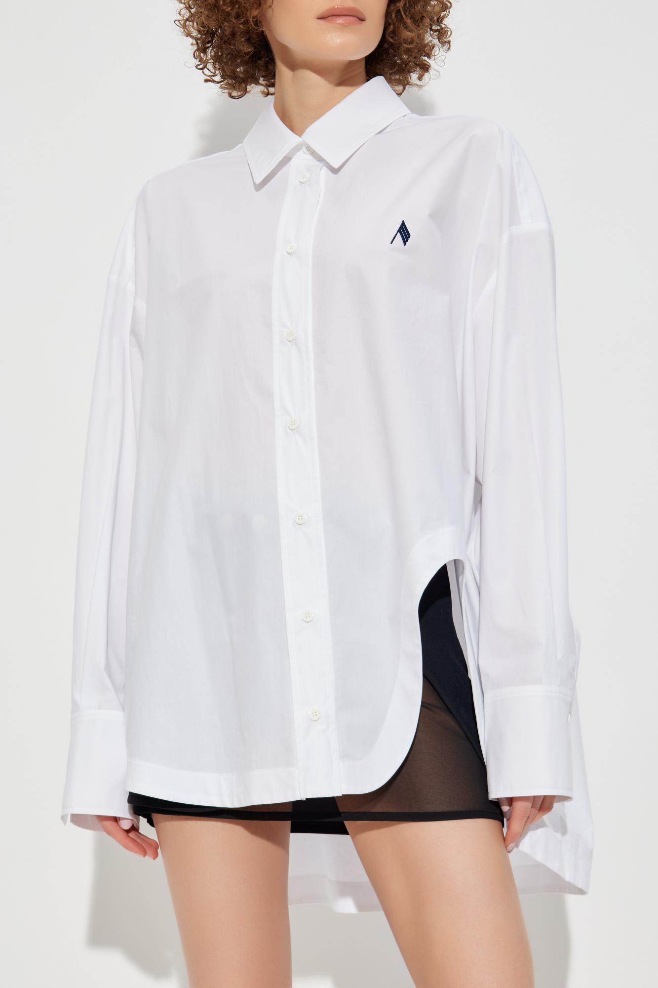 Attico White Logo Cotton Shirt In White
