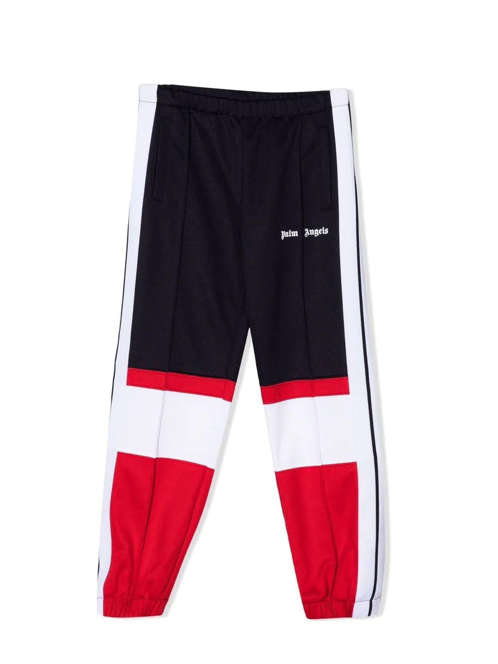 Palm Angels Blue And Red Cotton Blend Track Pants