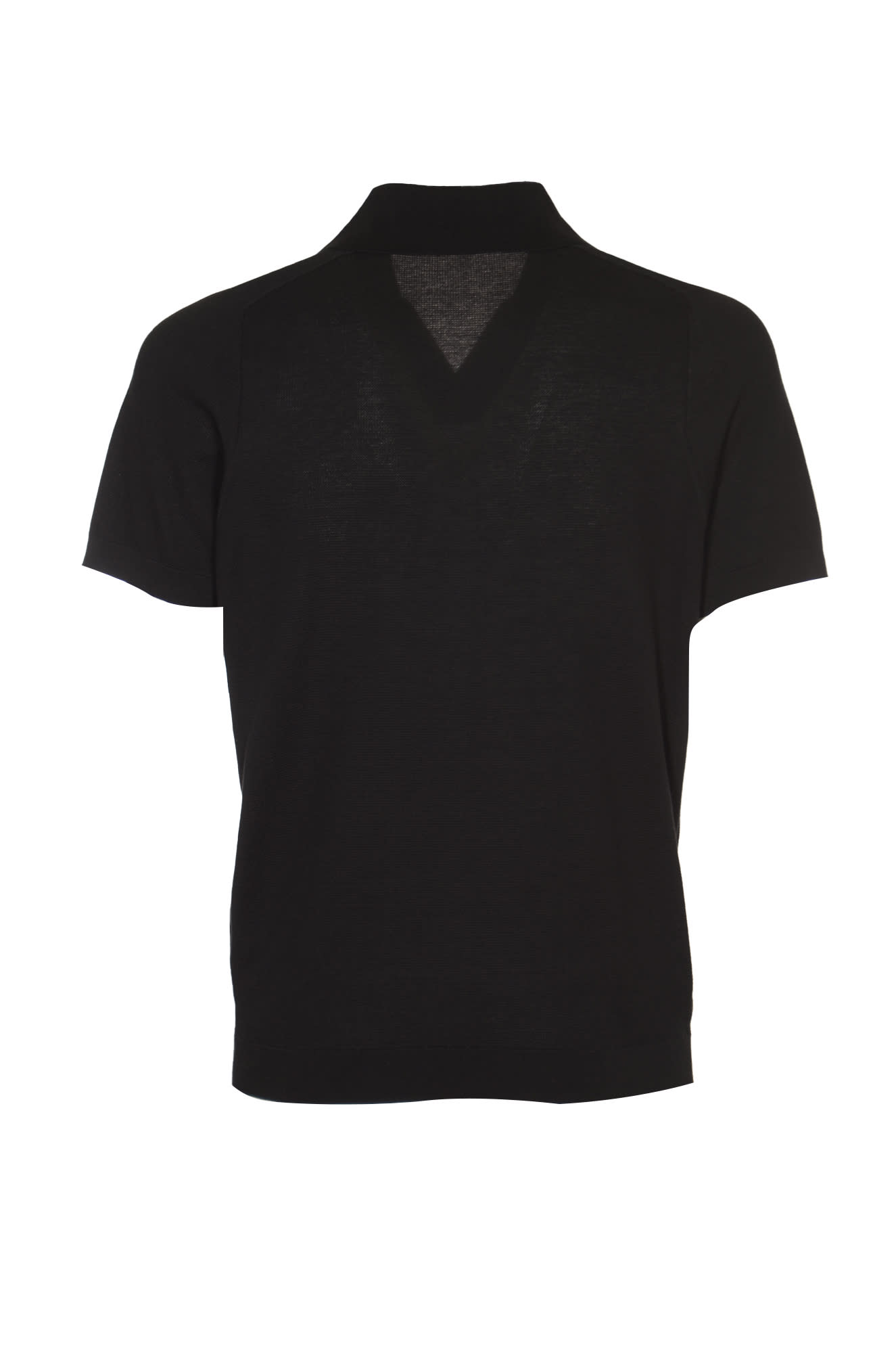 Shop Kangra Single Button Polo Shirt In Black