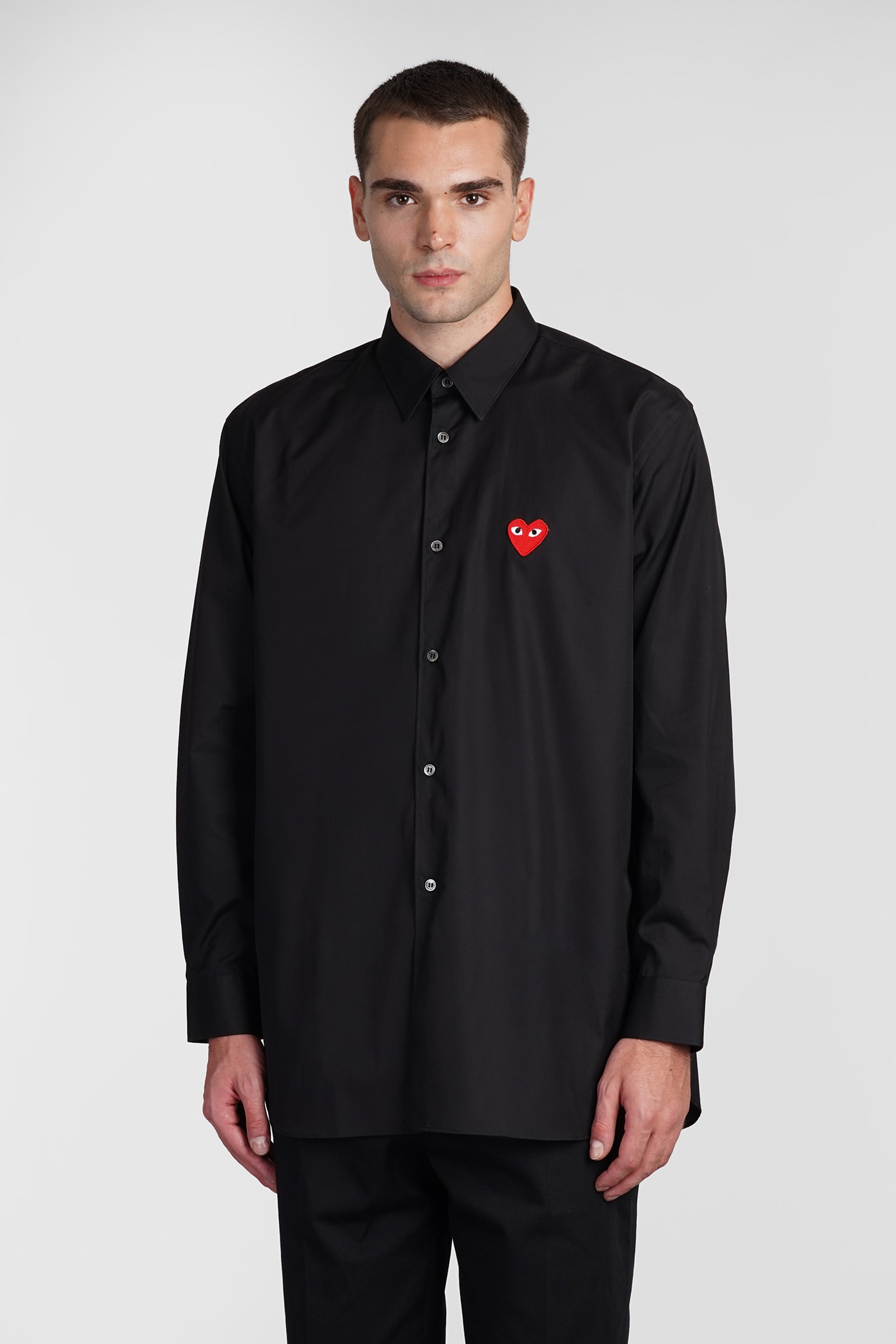 Shop Comme Des Garçons Play Shirt In Black Cotton