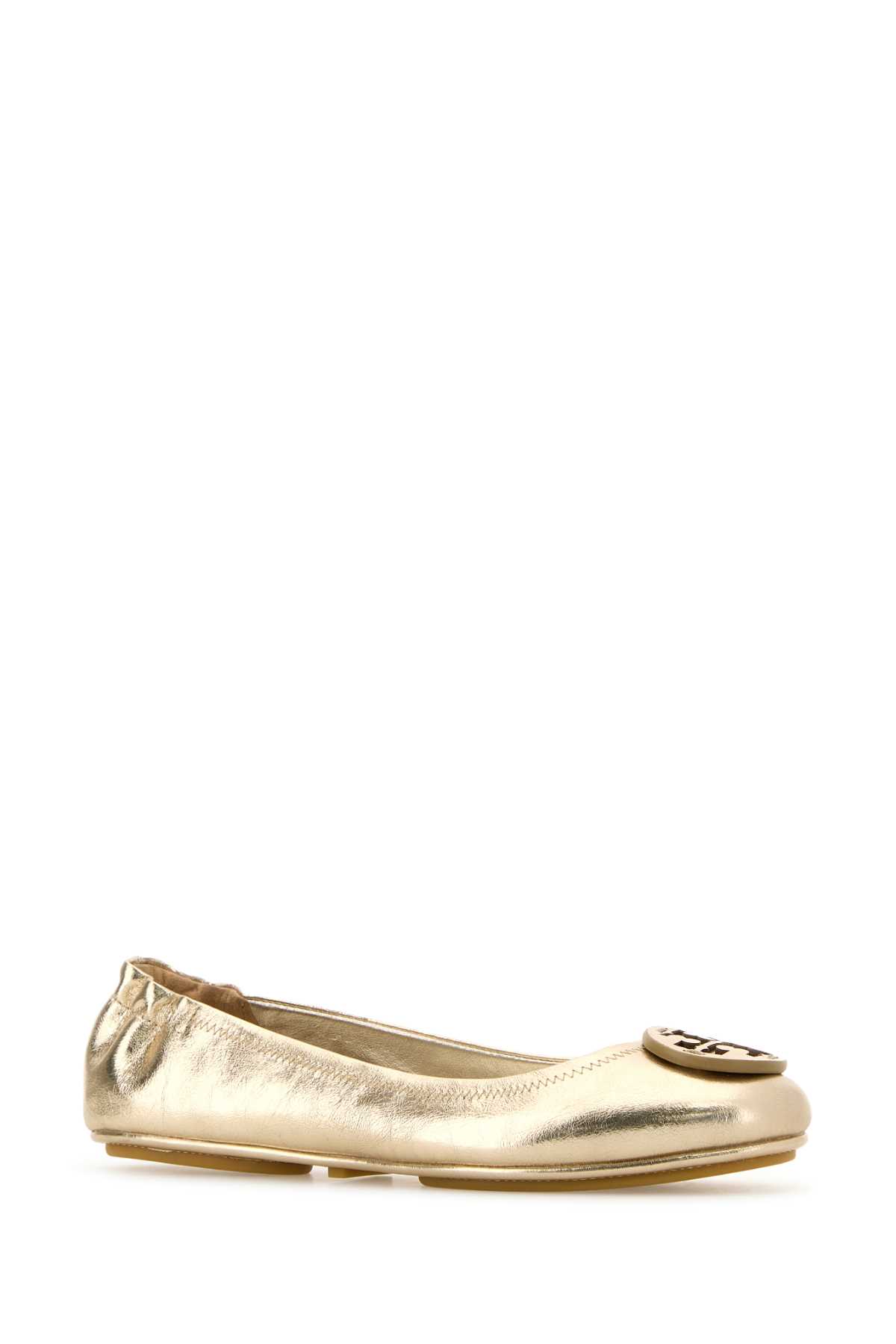 Shop Tory Burch Minnie Ballerinas In Oro
