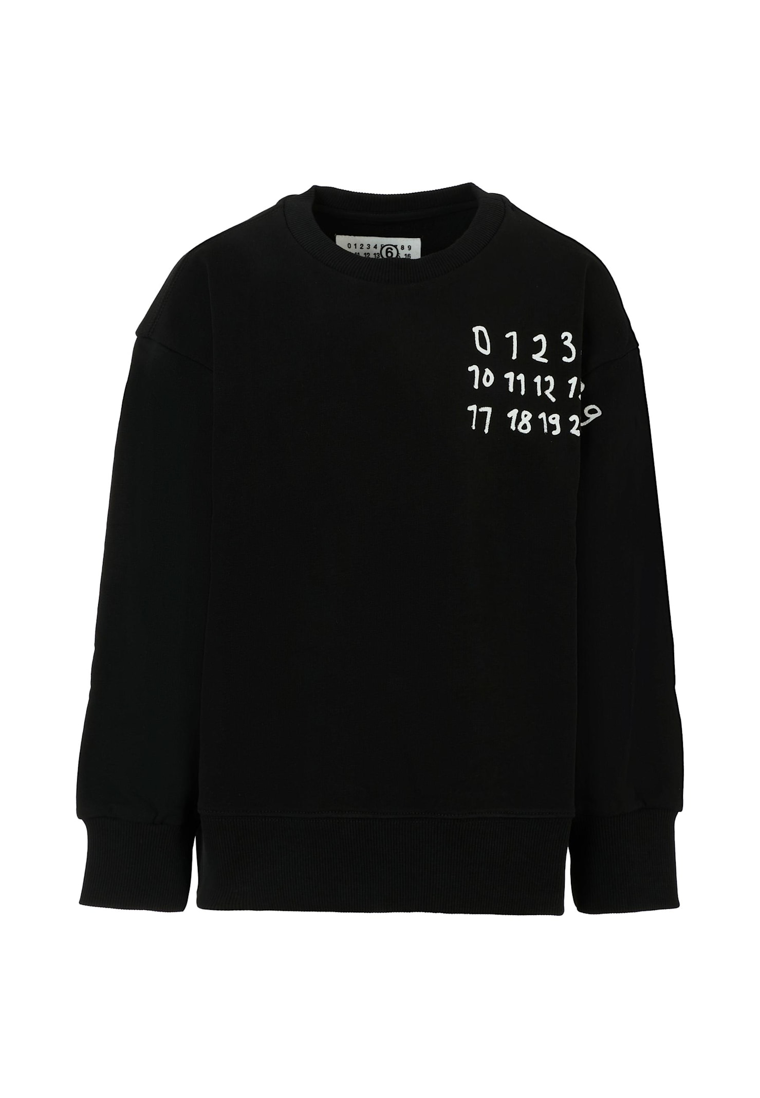 Mm6 Maison Margiela Black Sweatshirt For Kids With Logo In Black