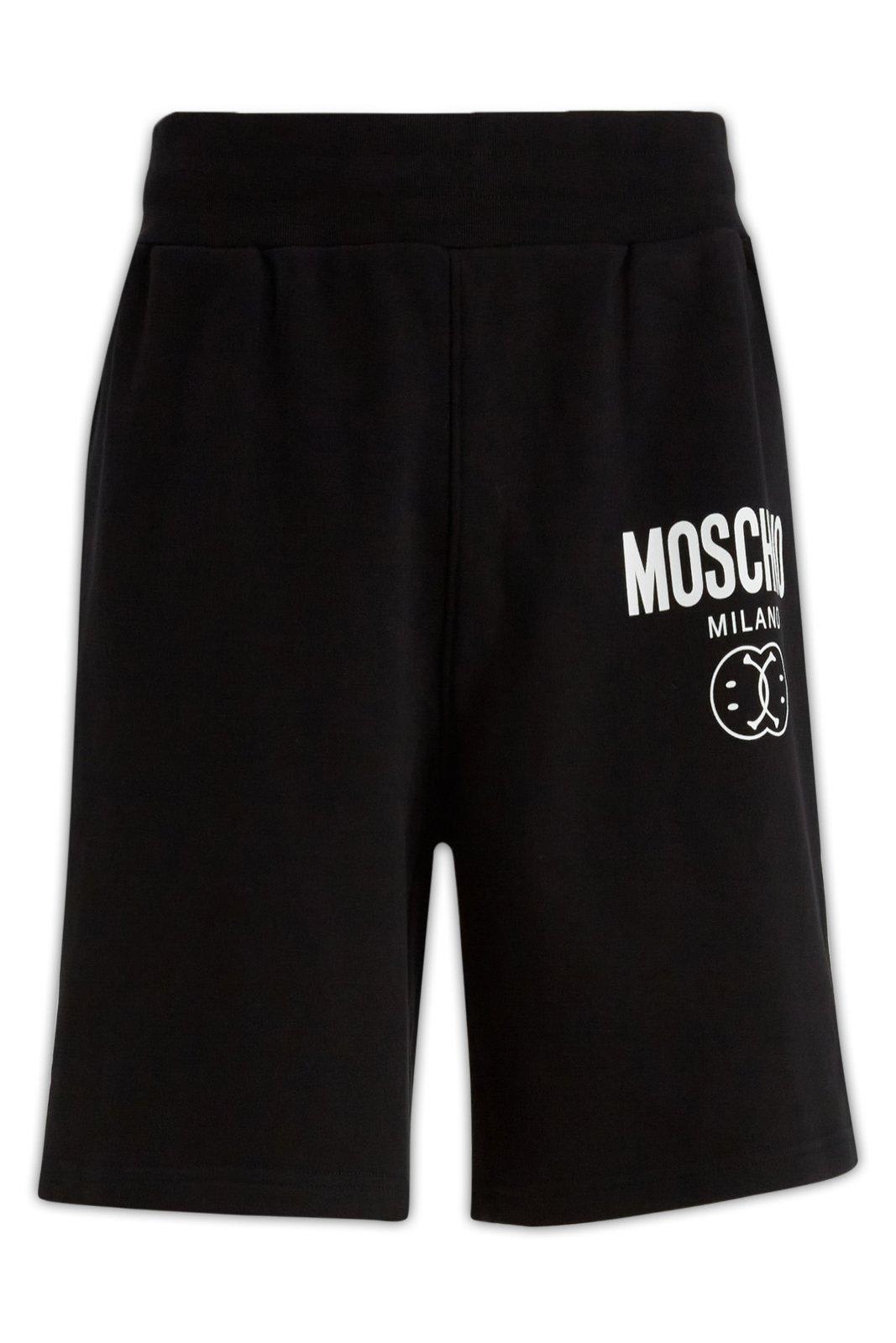 Moschino Logo Printed Straight-leg Shorts
