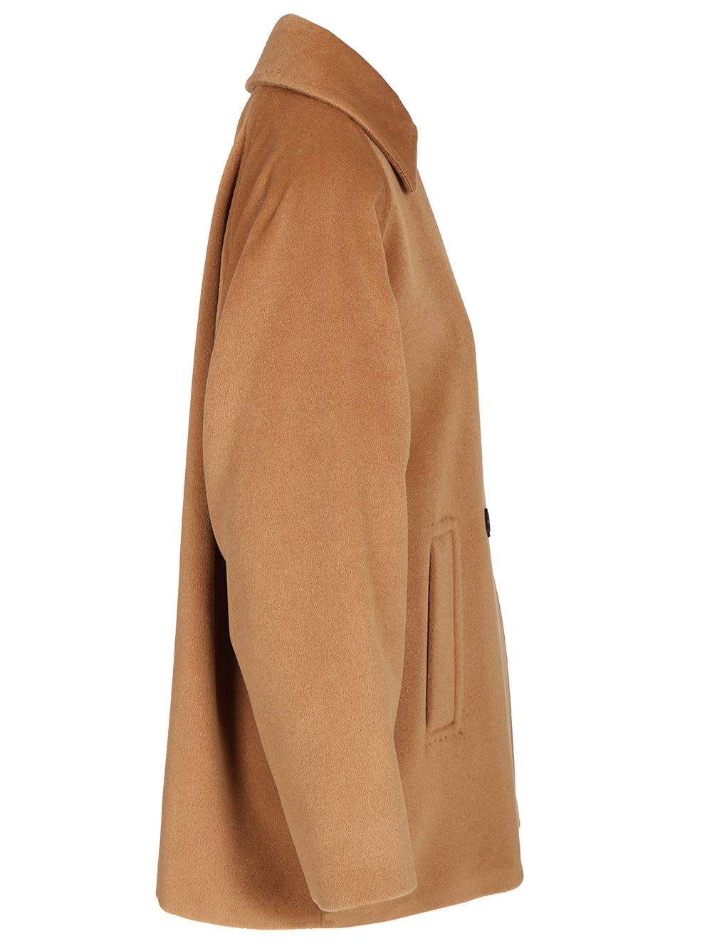 Max Mara Double-breasted Wool Pea Coat In Brown