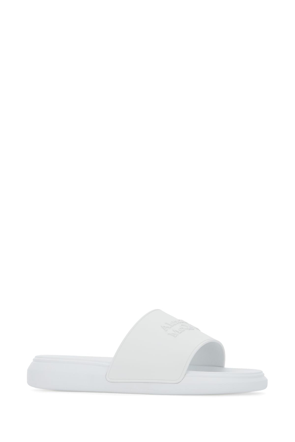 Alexander Mcqueen Logo Patch Pool Slides In White