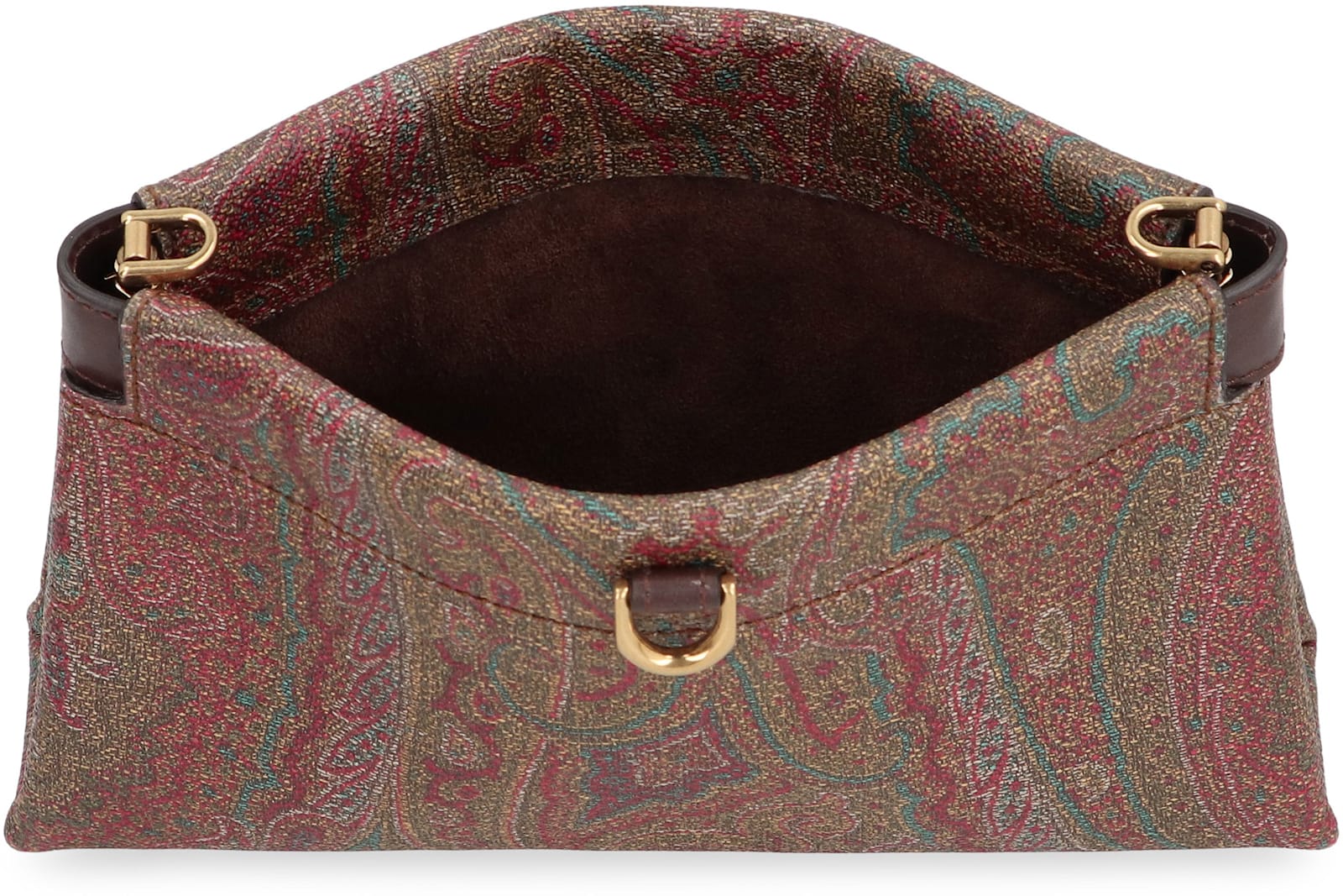 Etro Clutch Talk Mini With Shoulder Strap In Brown