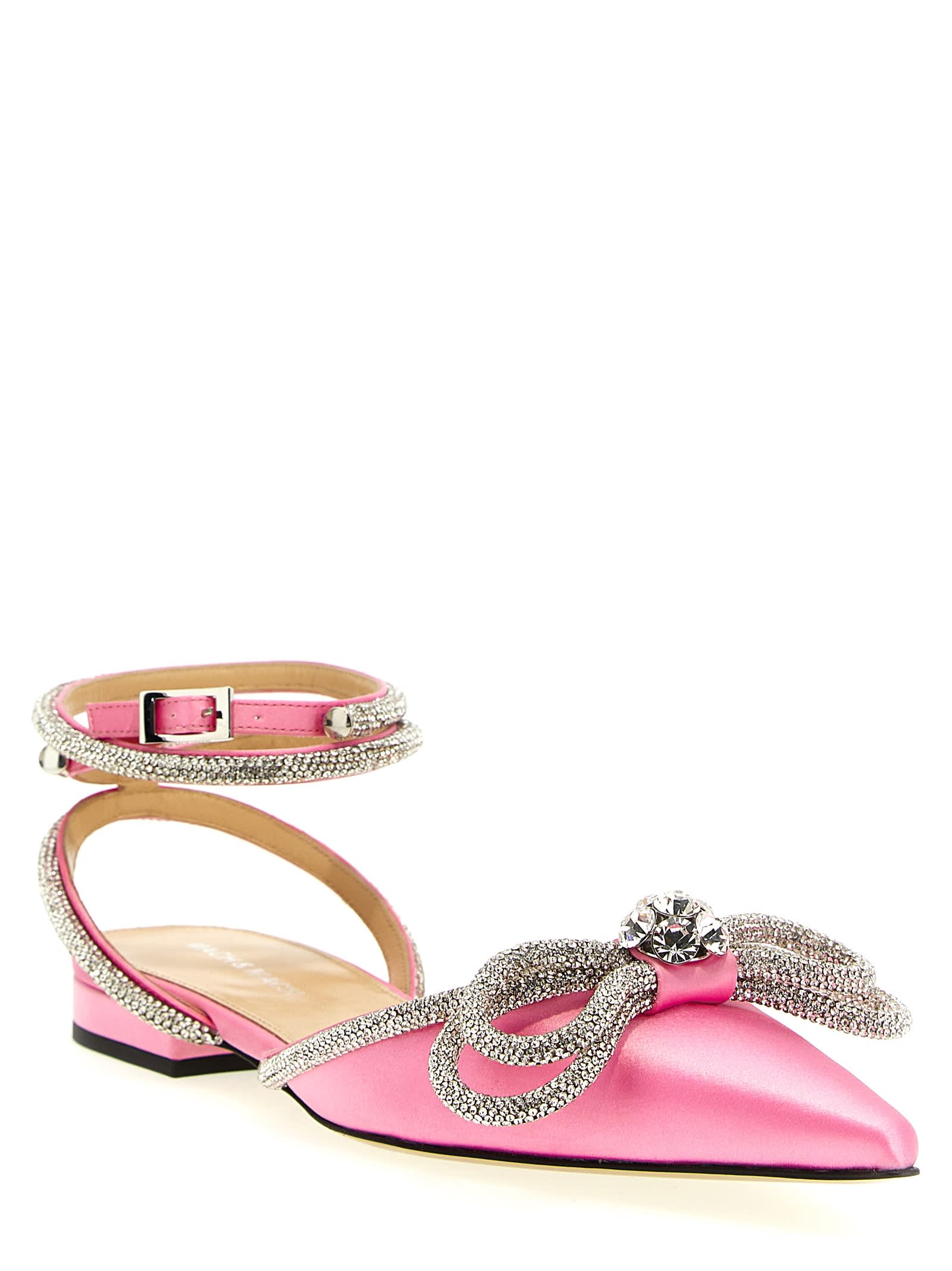 Shop Mach &amp; Mach Double Bow Ballet Flats In Pink