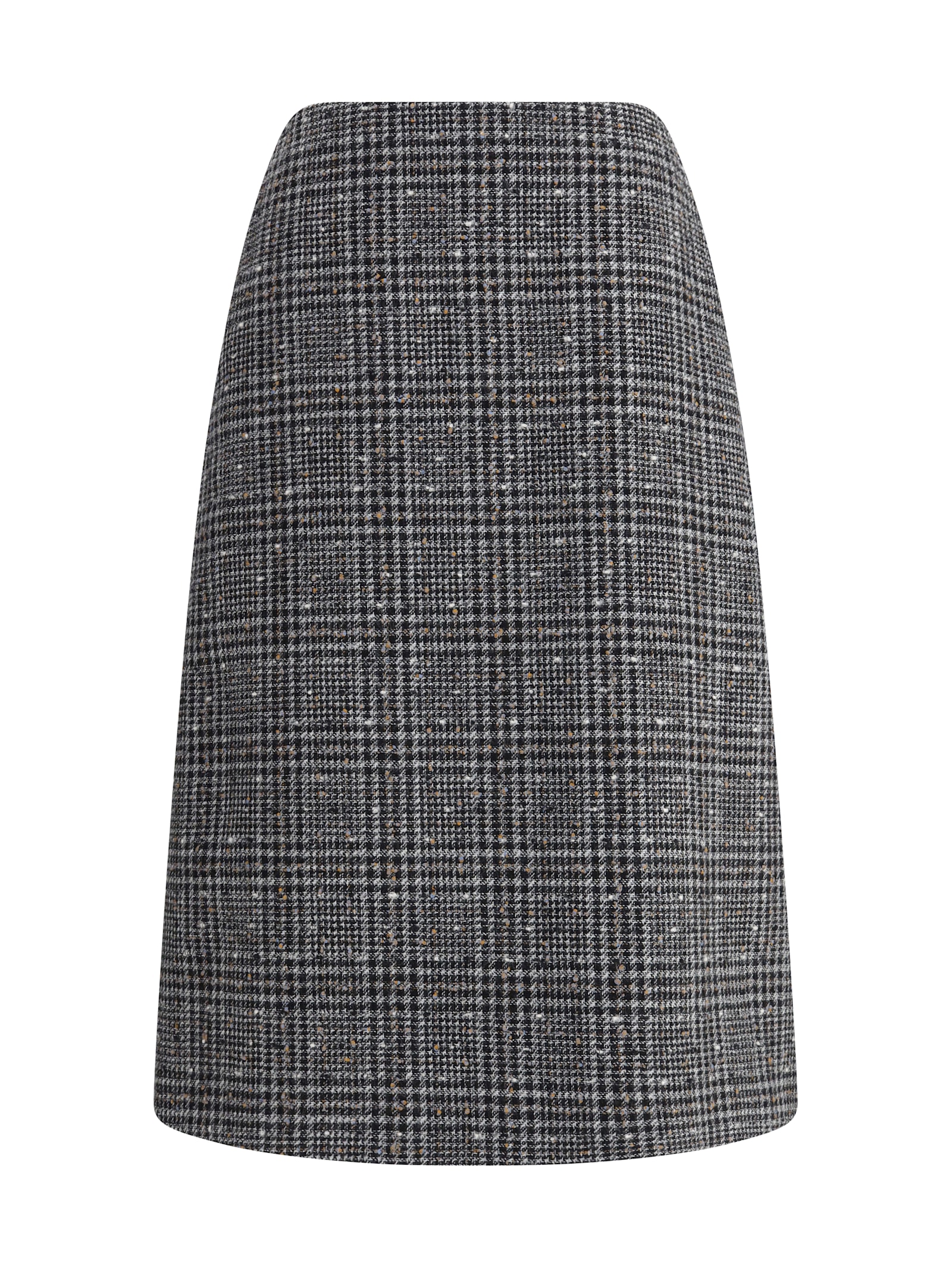 Fendi Prince Of Wales Tweed Midi Skirt In Gray