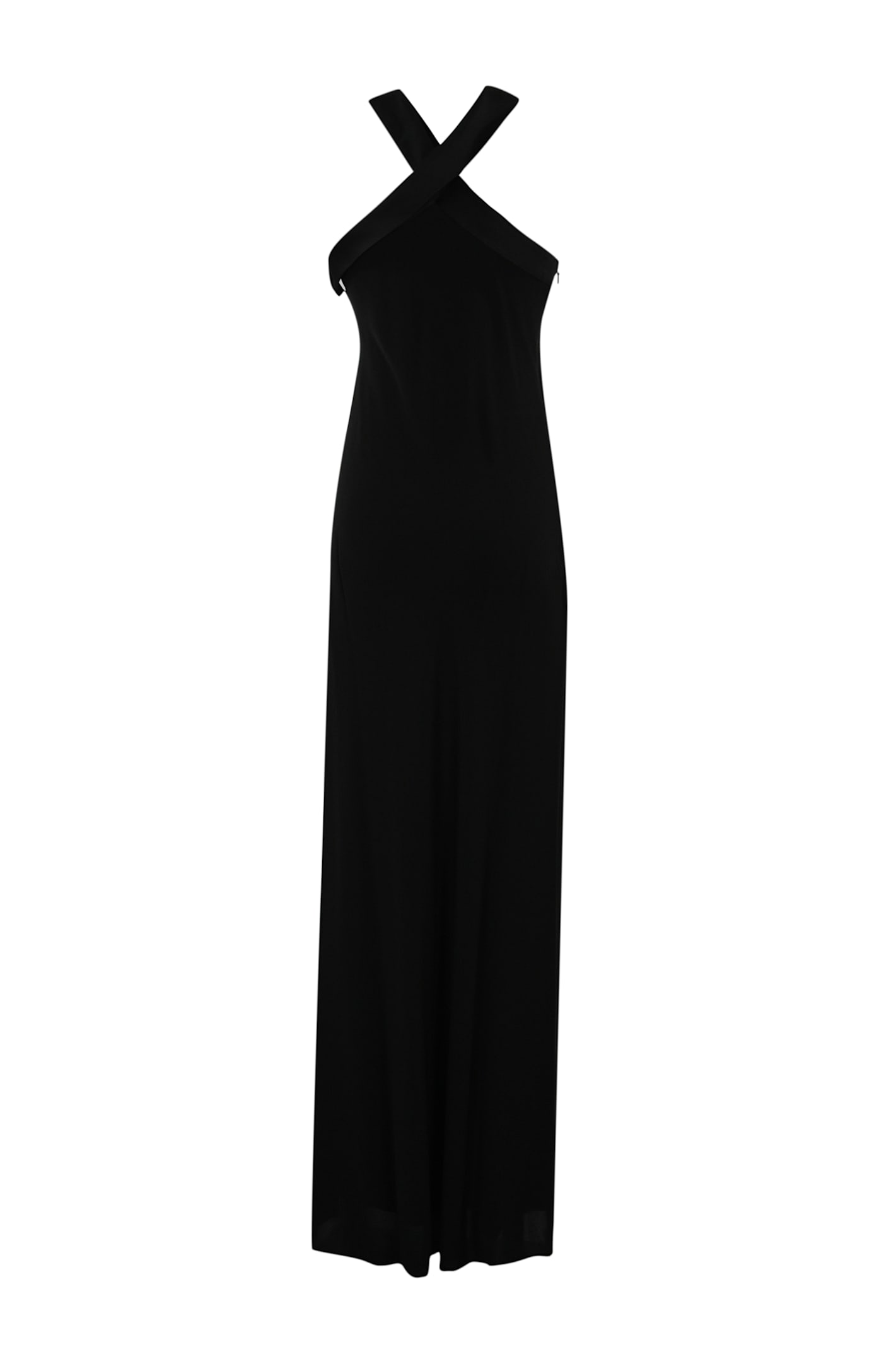 Shop Max Mara Anta Long Dress In Cady In Nero