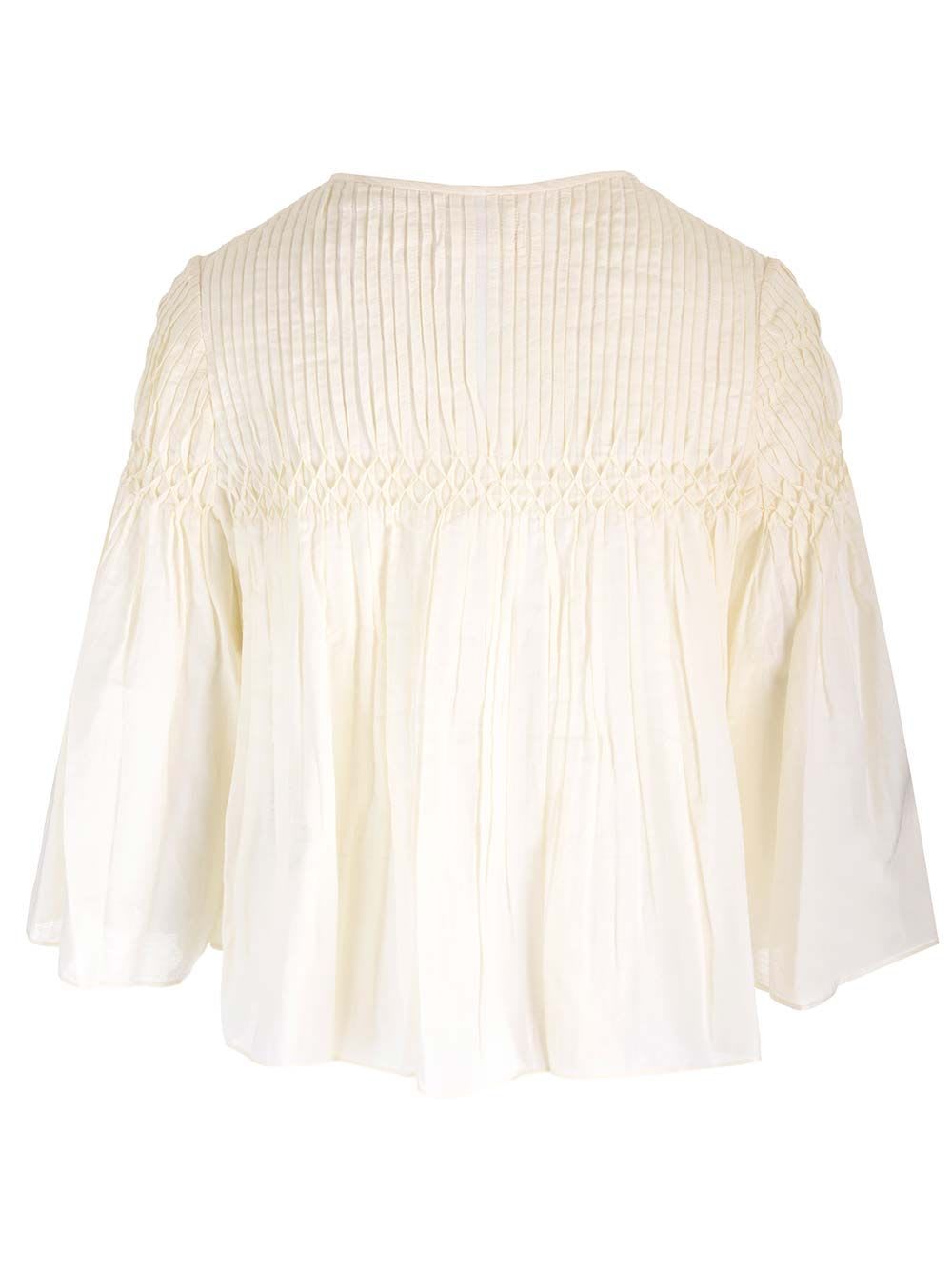 Shop Marant Etoile Axeliana Blouse In Ecru In White