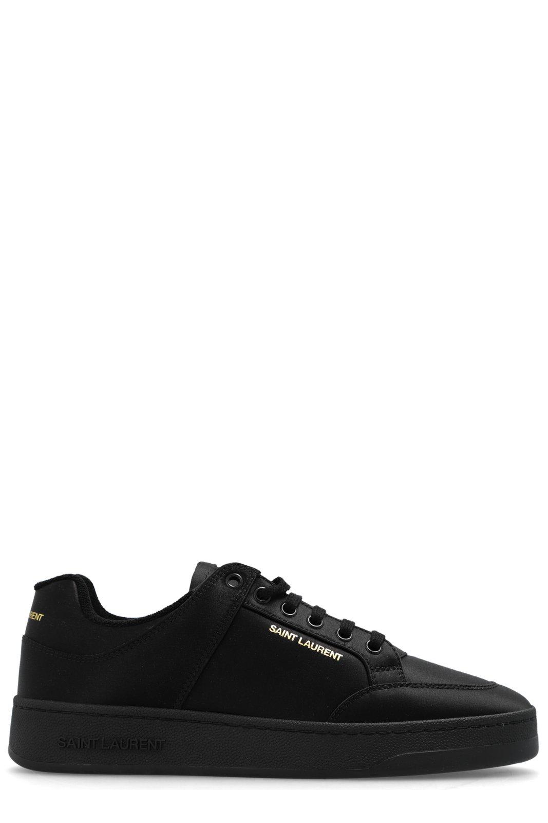 Shop Saint Laurent Sl/61 Lace-up Sneakers In Black