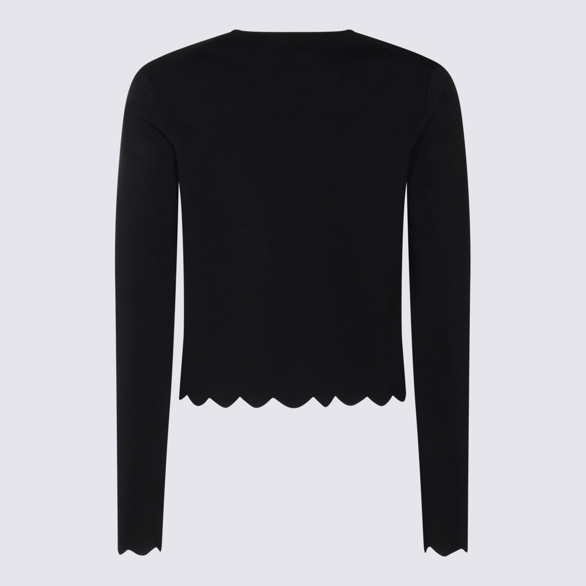 Twinset Buttoned-up Scalloped Jacket In Black