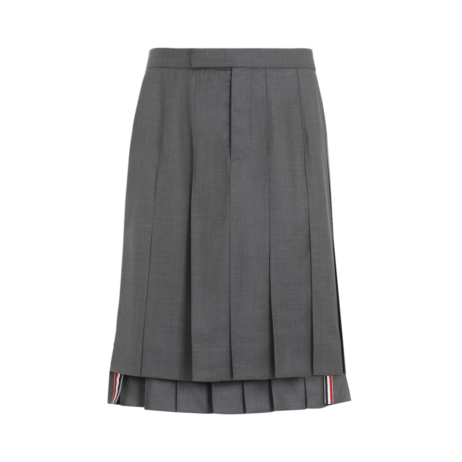 Shop Thom Browne Classic Rise Backstrap Skirt In Med Grey