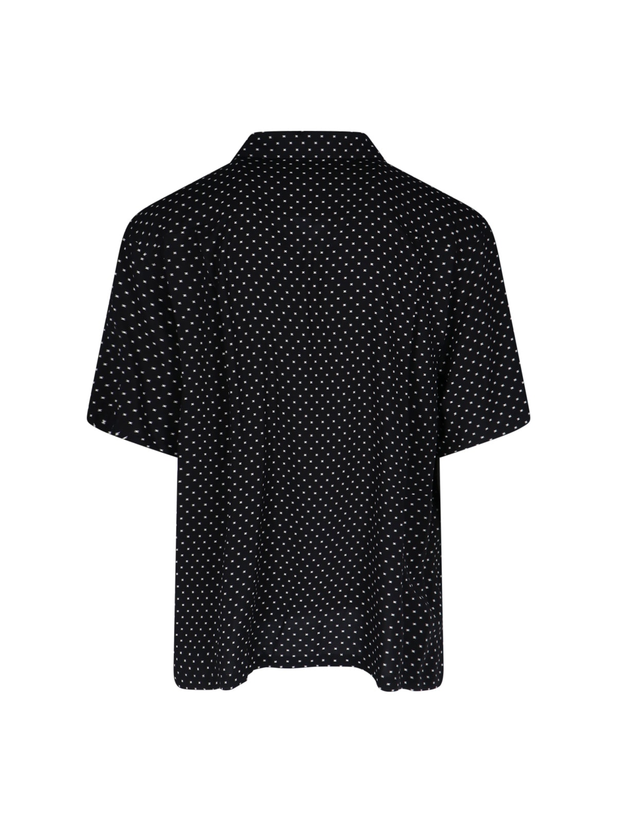 Celine Short Sleeves All-over Pattern Shirt In Black