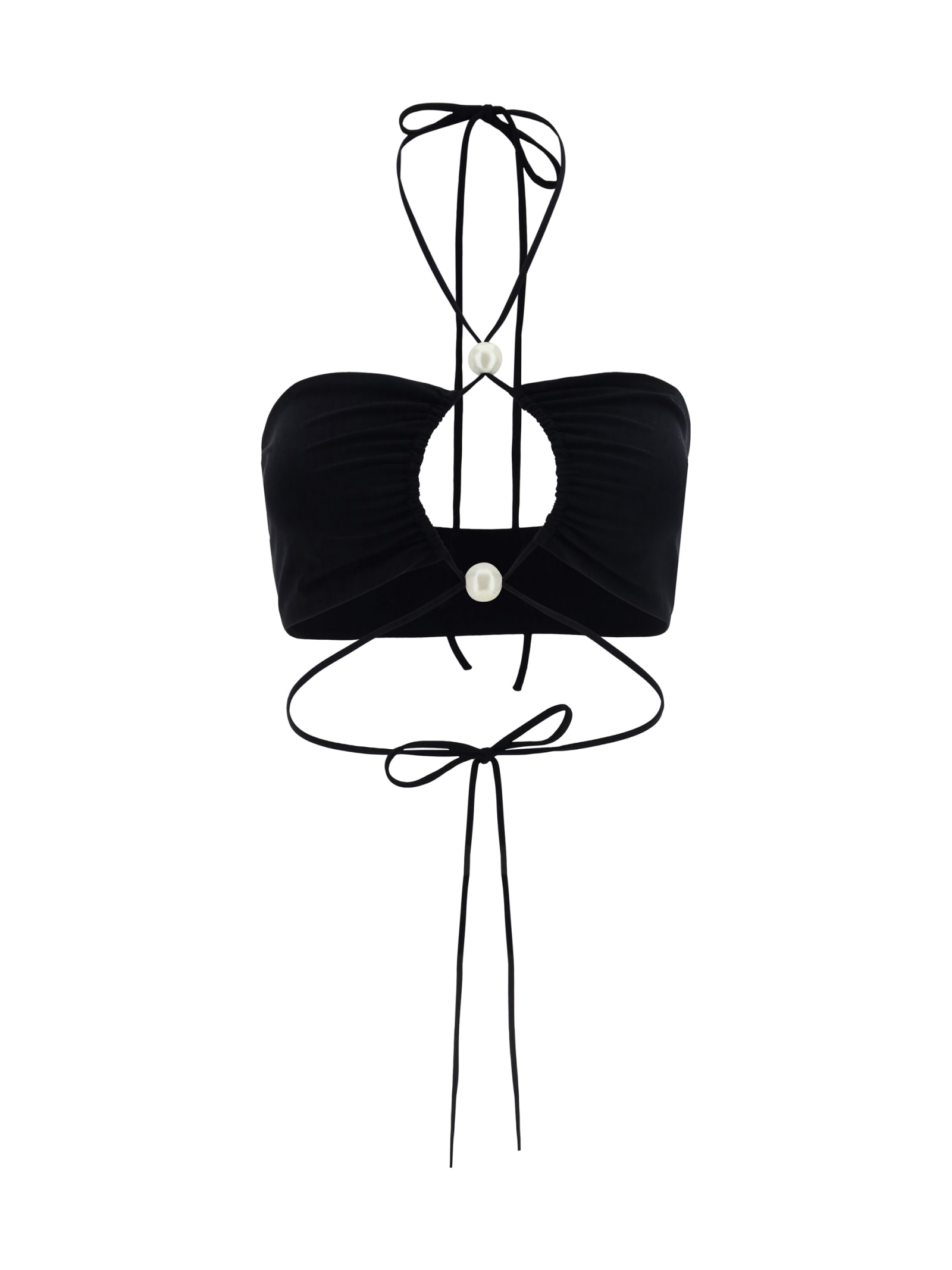 Magda Butrym Jersey Halter Bikini Top In Black
