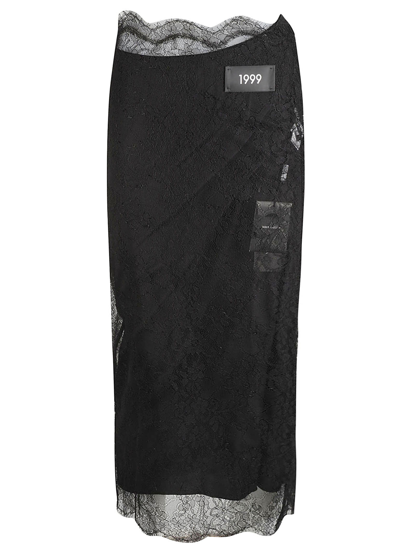 Dolce & Gabbana Laced Wrap Skirt In Black
