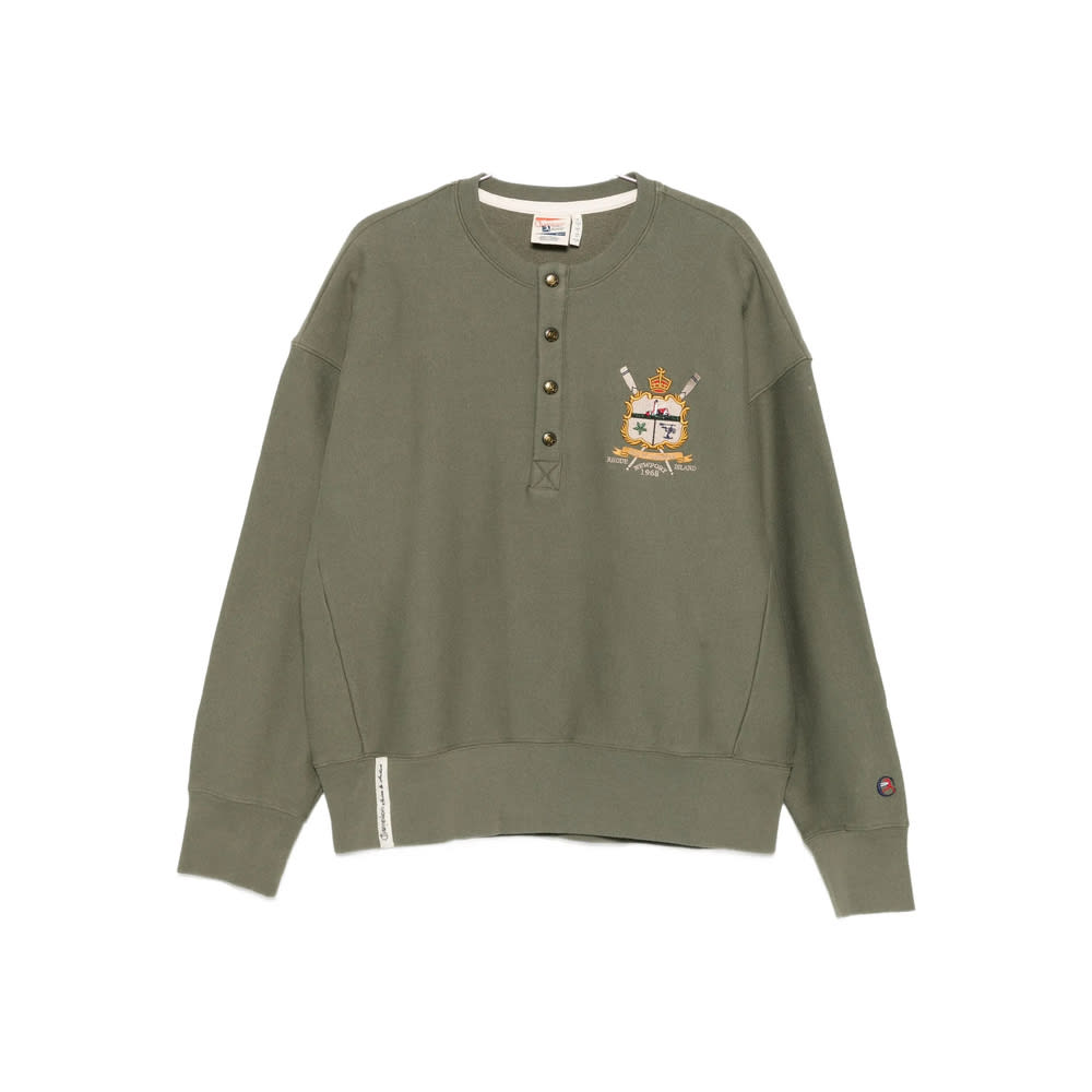 Champion Embroidered Logo Sweatshirt In Green