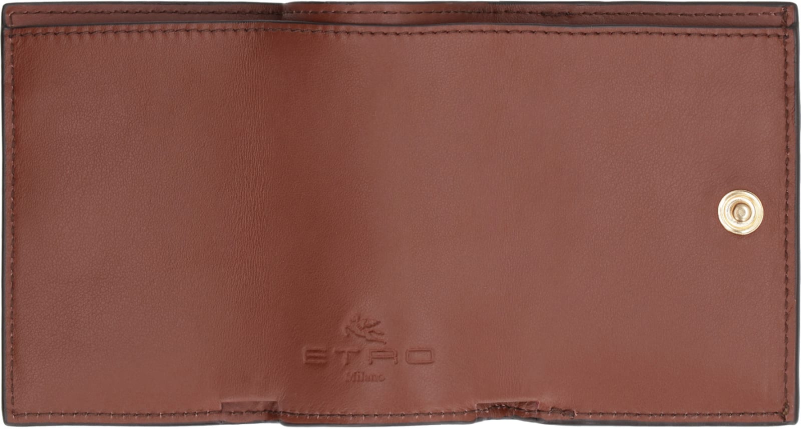 Etro Paisley Print Wallet In Saddle Brown