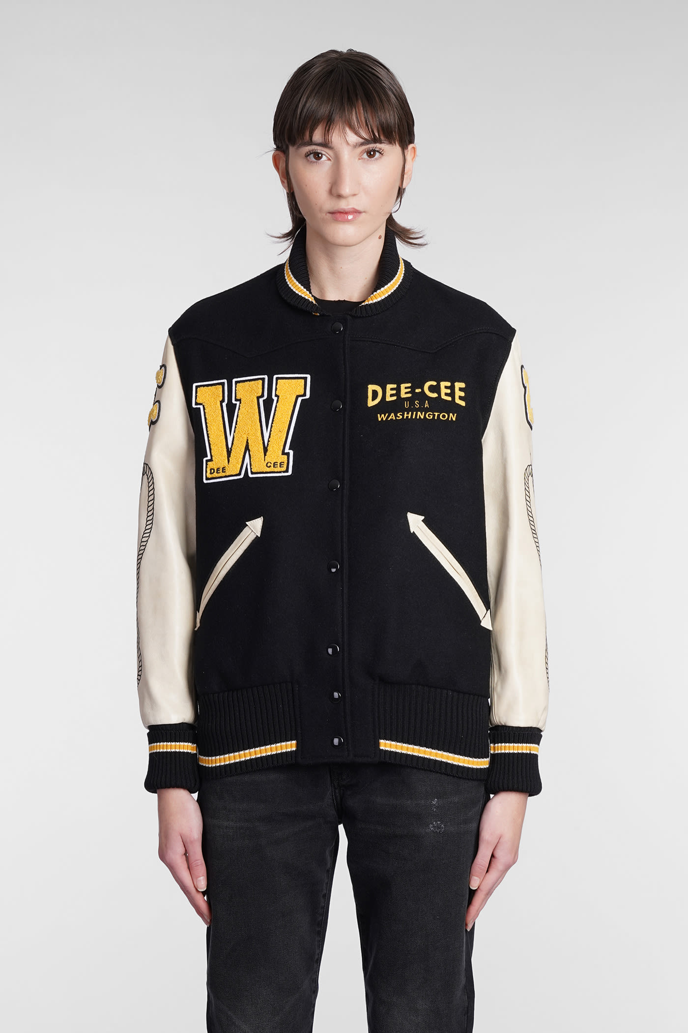 Washington Dee Cee logo-embroidered Varsity Jacket - Farfetch