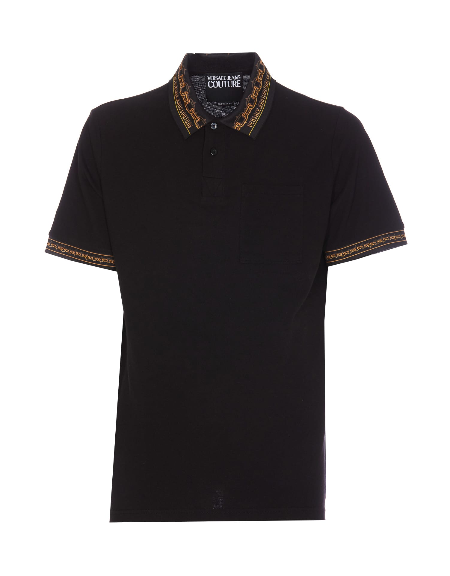 Shop Versace Jeans Couture Chain Couture Polo In Black