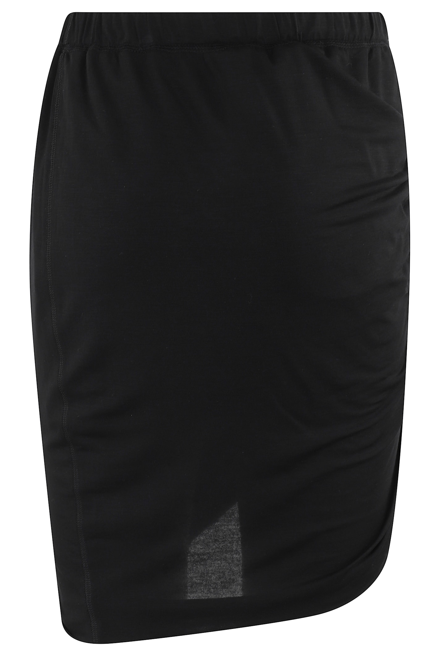 Helmut Lang Draped Jersey Skirt With Adjustable Side Strap In Black