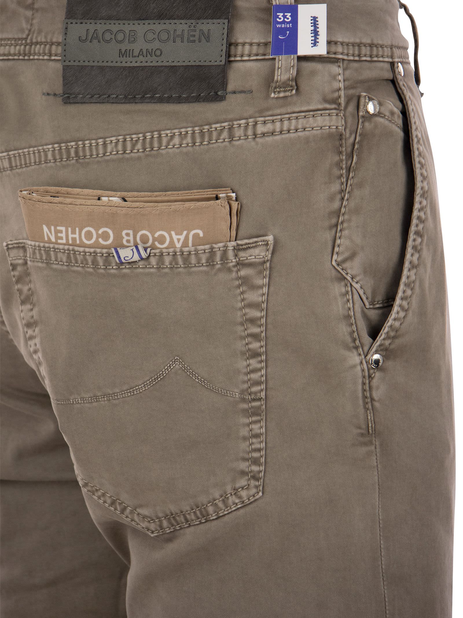 Shop Jacob Cohen Lenny - Slim 5-pocket Trousers In Beige