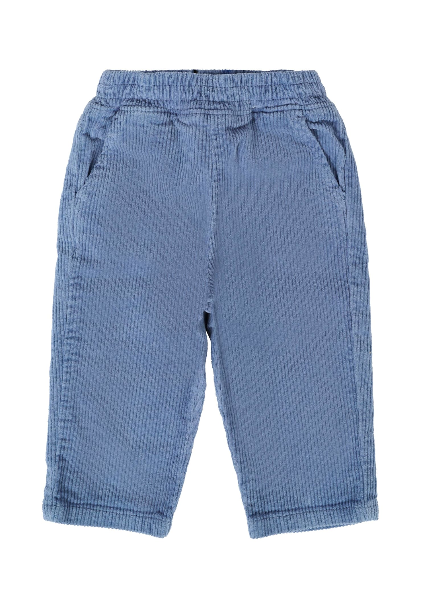 Timberland Blue Trousers For Baby Boy With Patch In Blue