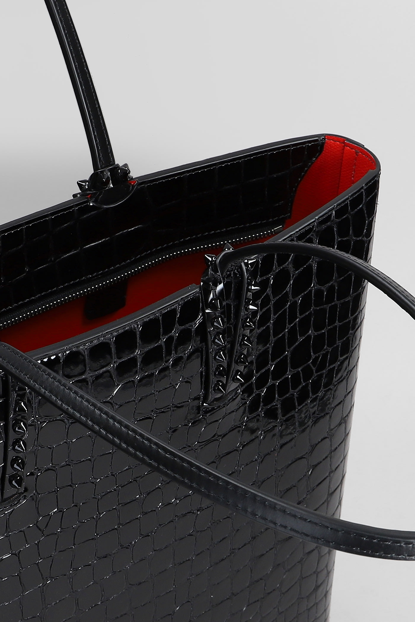 Shop Christian Louboutin Cabata Zipped Tote In Black Leather