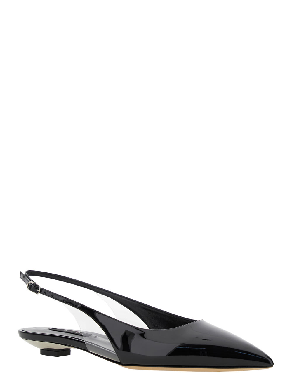 Casadei 'miniblade Tiffany' Black Slingback Ballet Shoes In Patent Leather Woman In Black