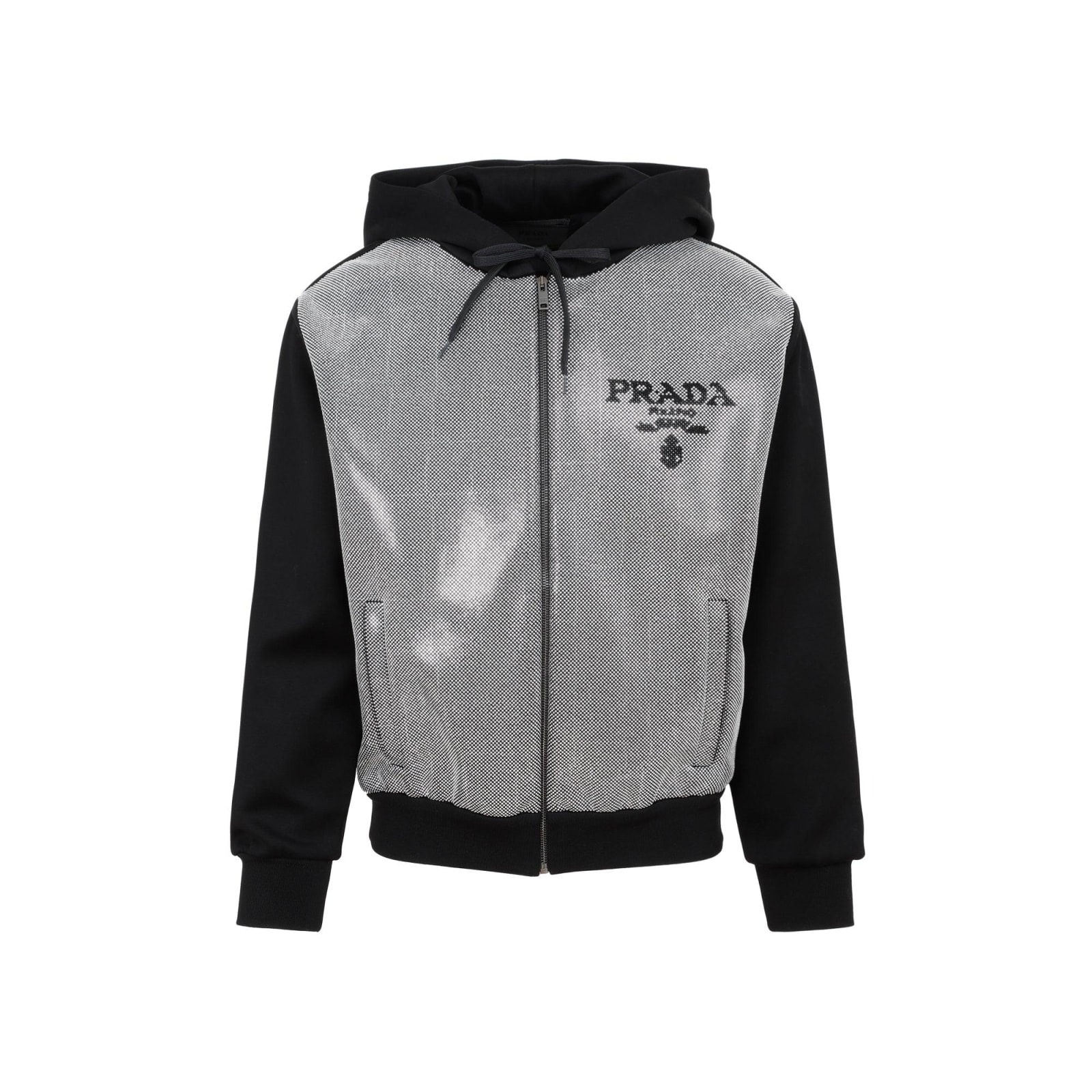 Prada Logo Embellished Zipped Sweatshirt