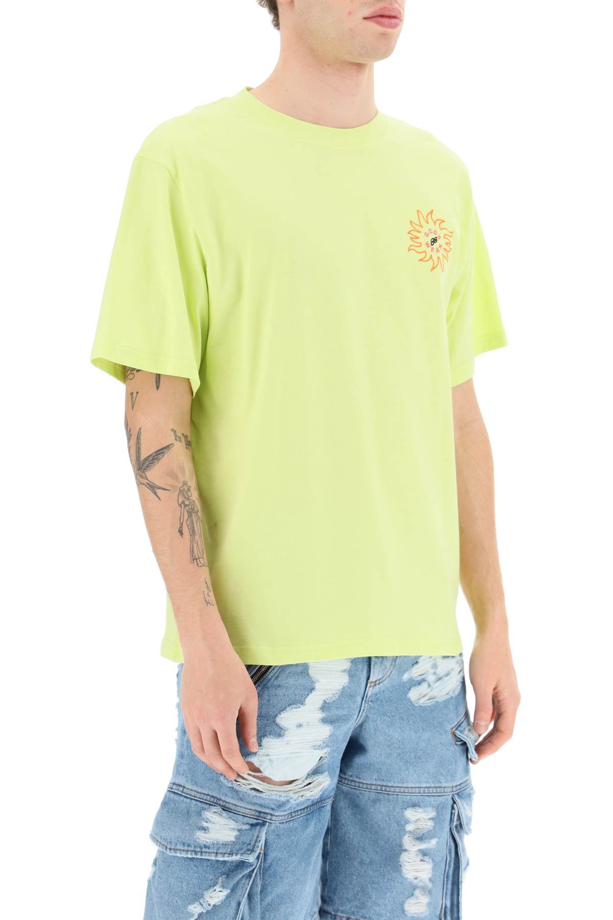 Shop Gcds Surfing Wirdo T-shirt In Lime (green)