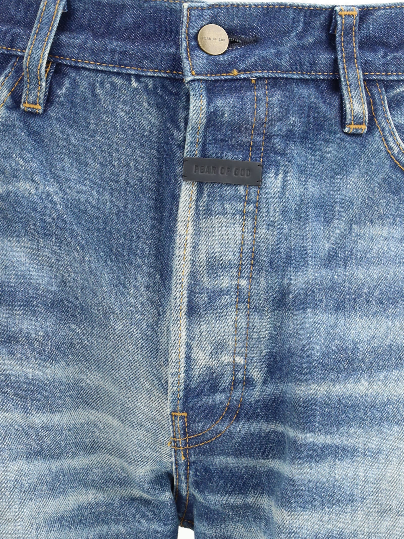 Fear Of God Men Cotton Denim Jeans In Blue