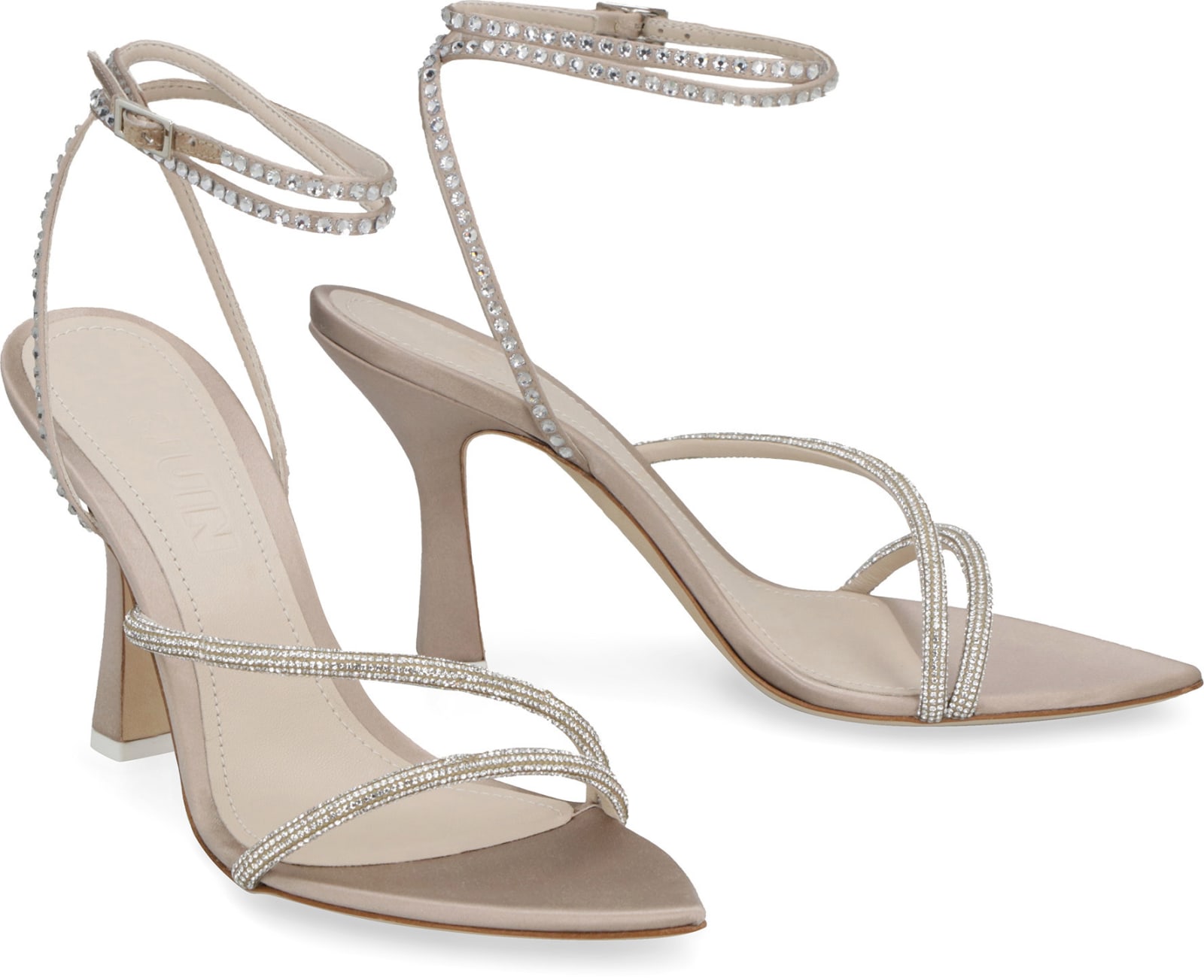 Shop 3juin Giglio Satin Sandals In Turtledove