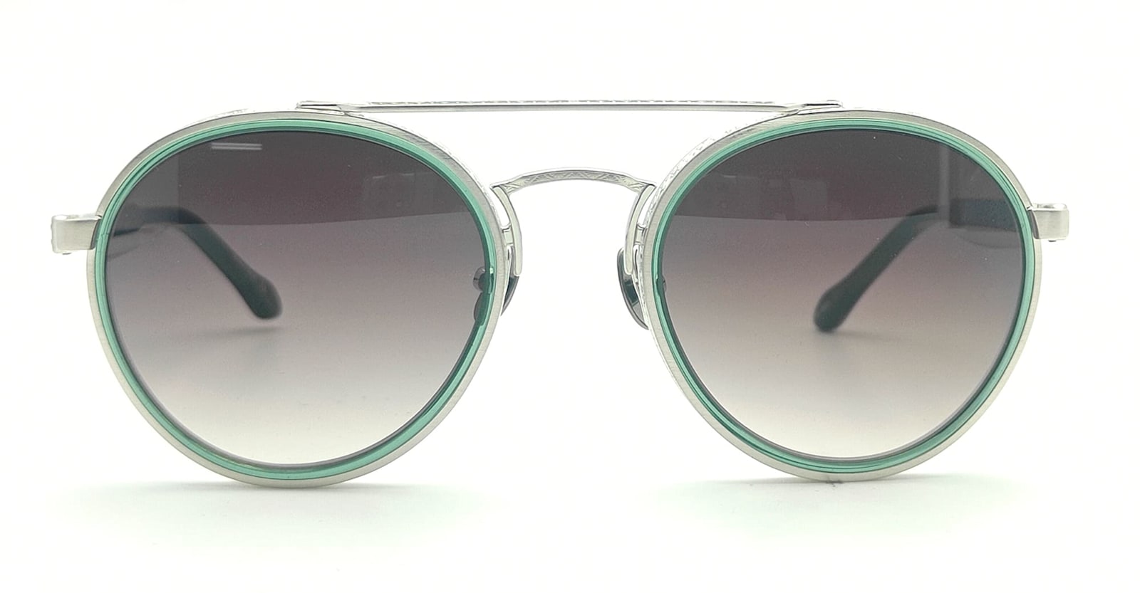 M3156 - Brushed Silver / Bottle Green Sunglasses