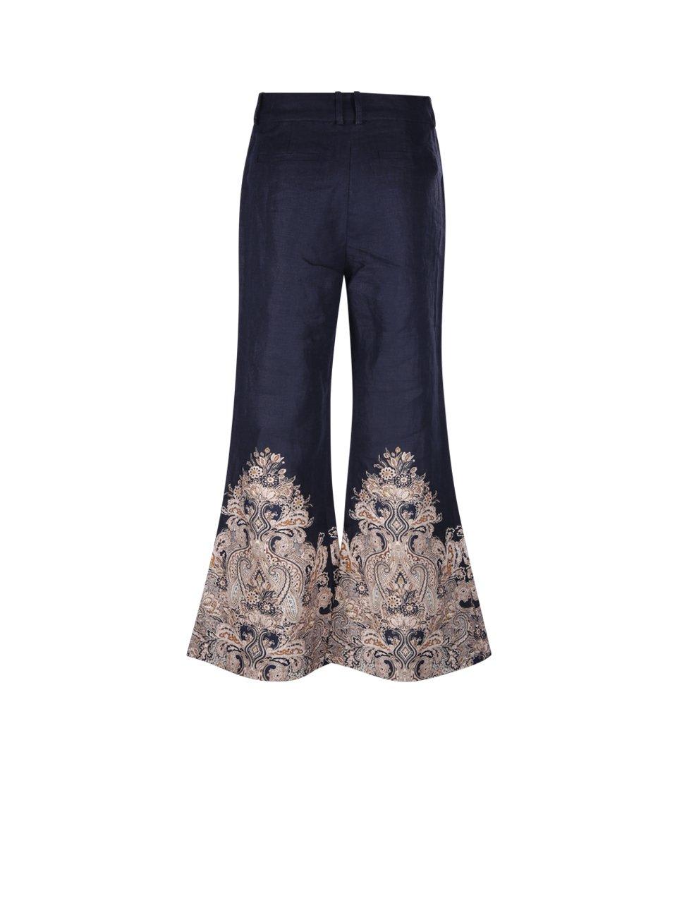 Shop Zimmermann Paisley Printed Flared Pants In Blue