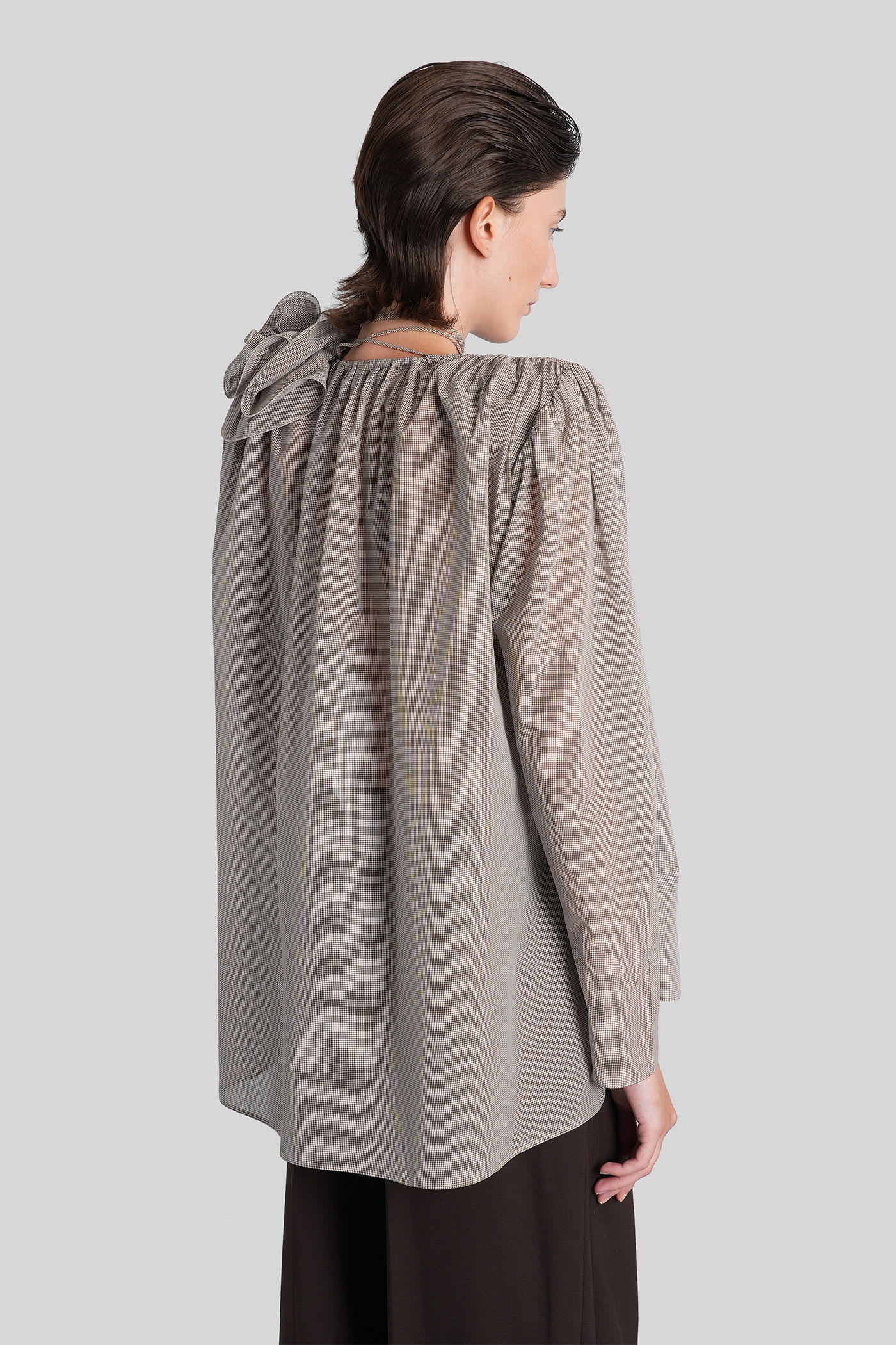 Magda Butrym Blouse 01 Blouse In Brown Silk In Gray