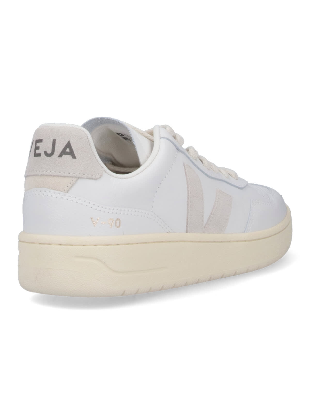 Veja V-90 O. T. Leather Sneakers In White