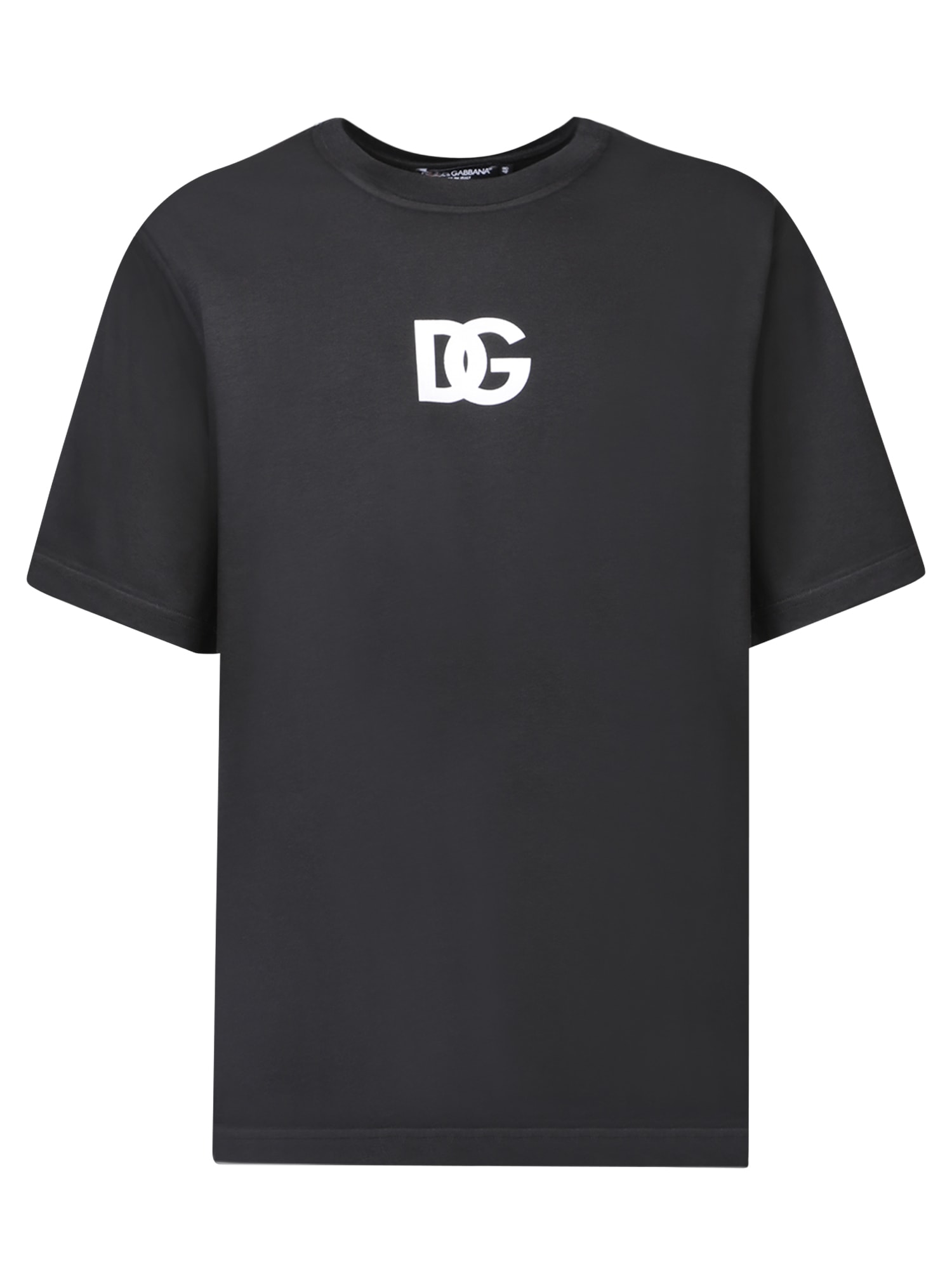 Shop Dolce & Gabbana Front Logo Black T-shit